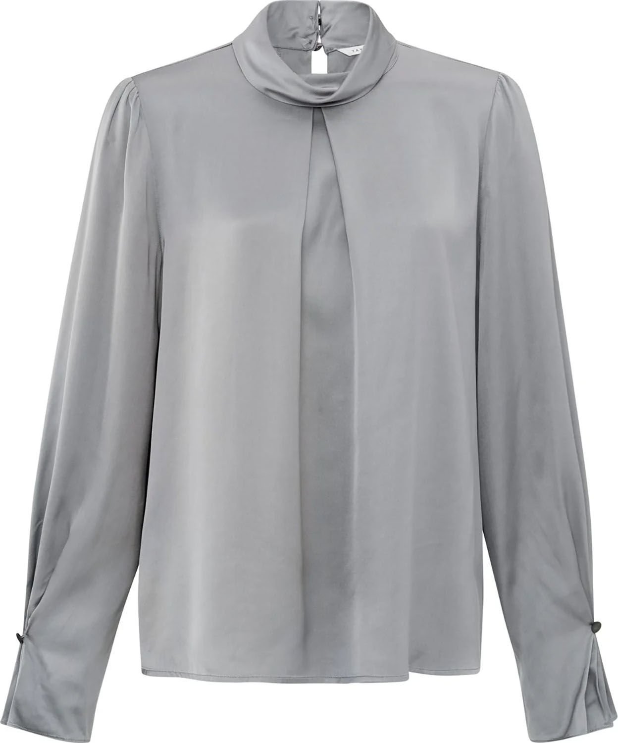 Yaya Turtle pleat top Grijs