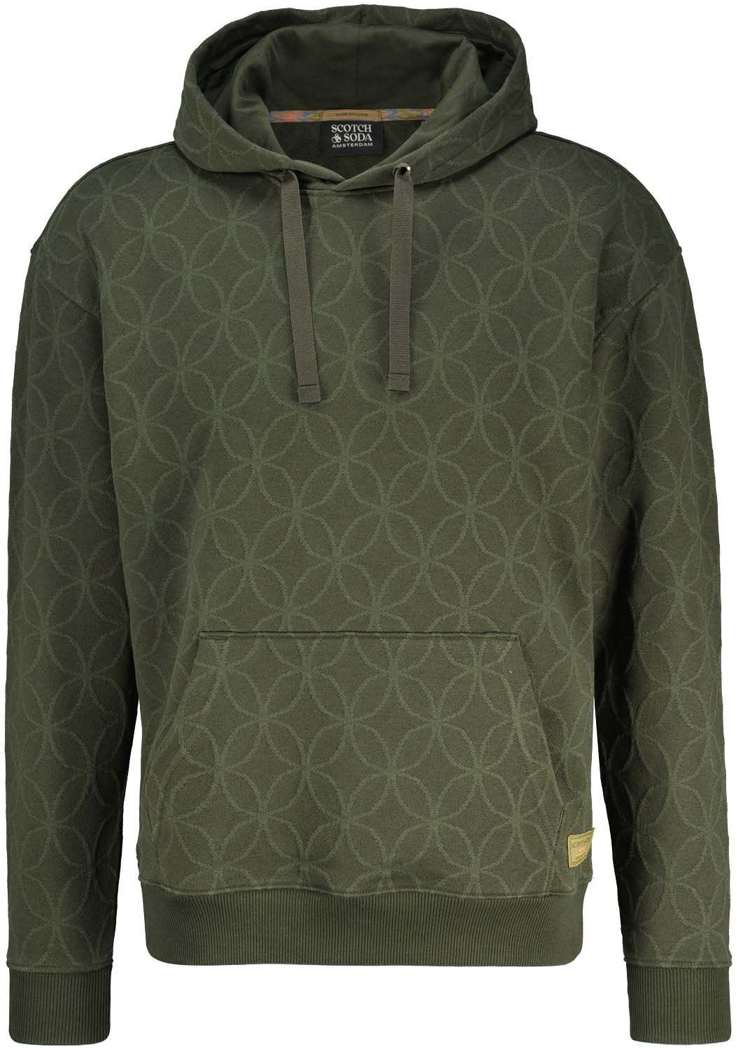 JACQUARD TERRY HOODIE Groen