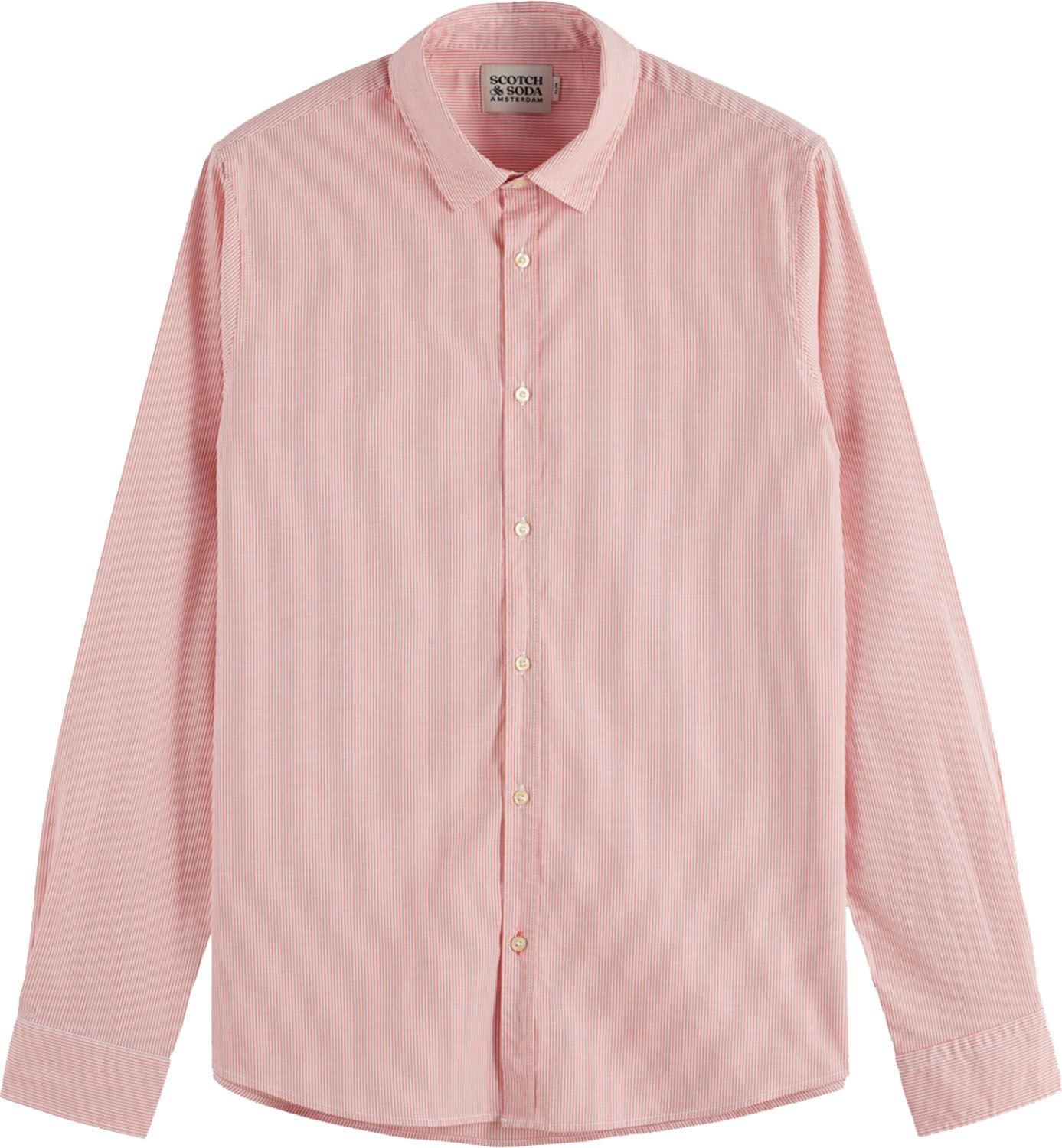 Overhemd Poplin Streep Roze