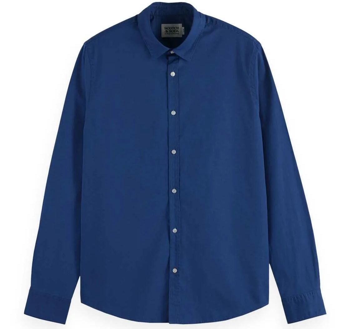 SEASONAL ESSENTIALS POPLIN SOLID SH Blauw