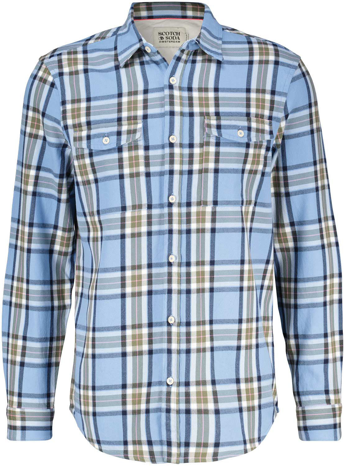 Scotch & Soda Overhemd YARN DYE FLANNEL CHECK Blauw