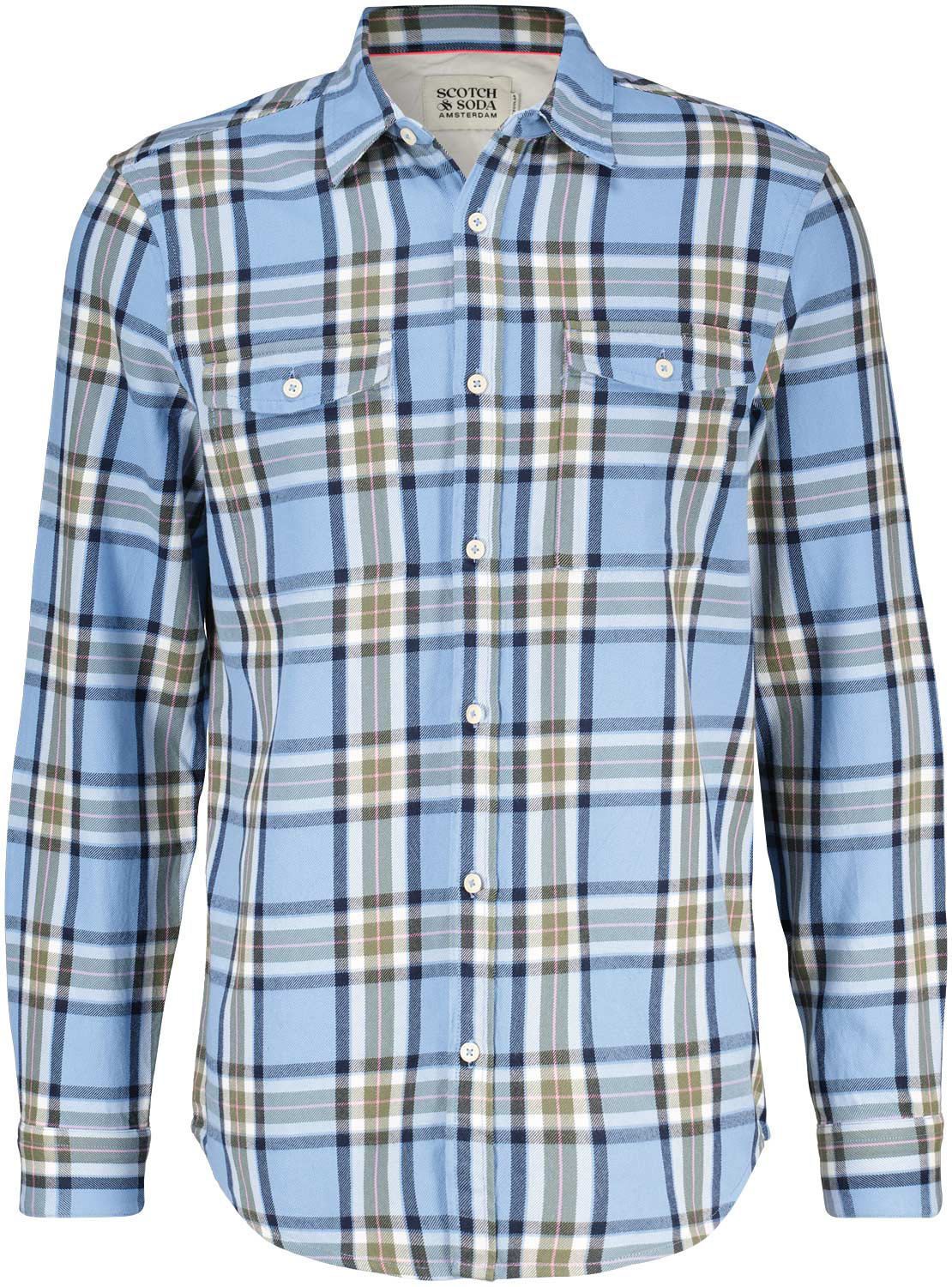 Overhemd YARN DYE FLANNEL CHECK Blauw