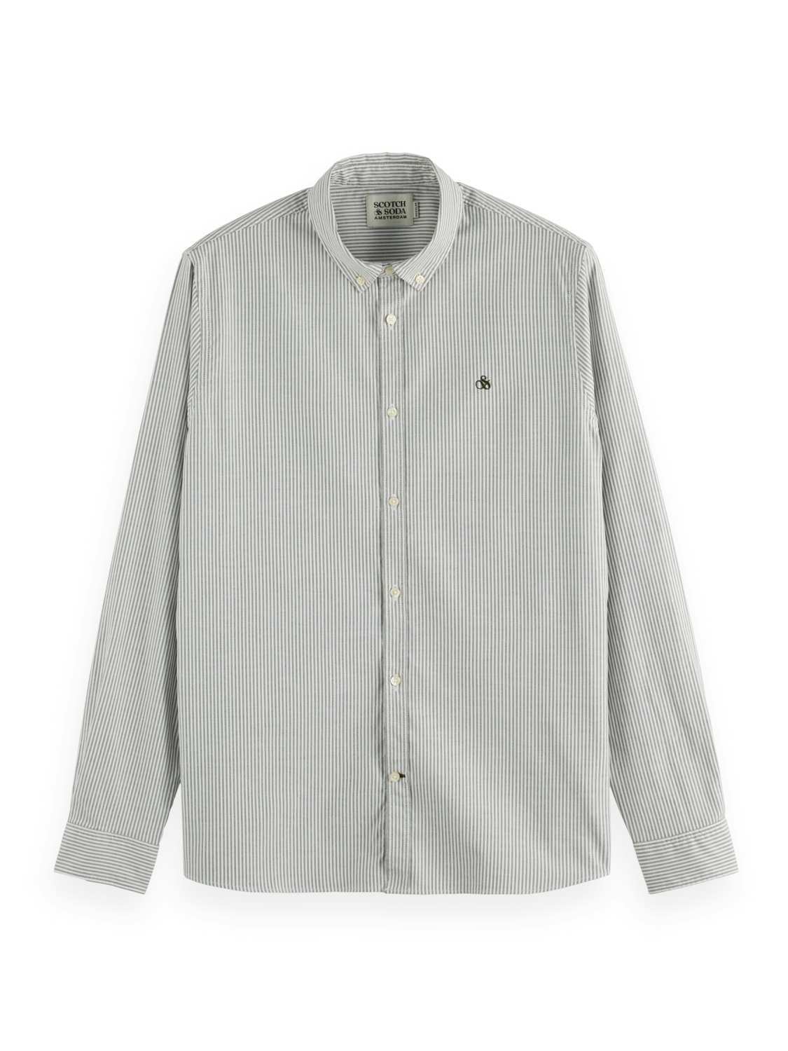 Scotch & Soda SEASONAL ESSENTIALS OXFORD STRIPED Groen