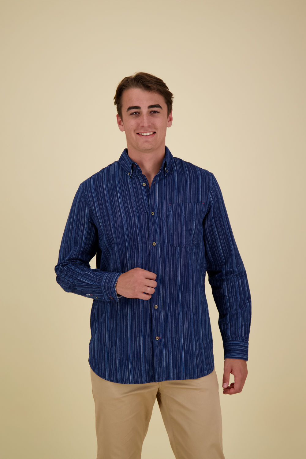 Scotch & Soda REGULAR FIT STRIPED SMART INDIGO SH Blauw