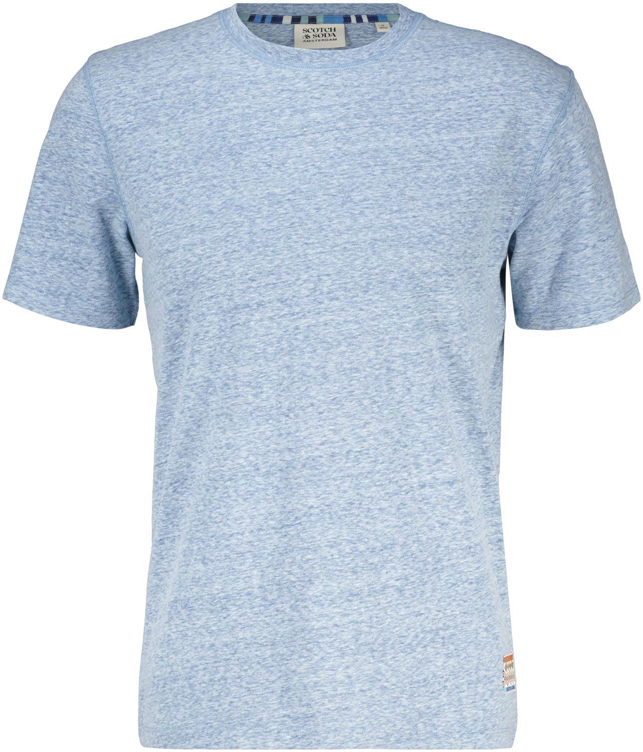 REGULAR FIT MELANGE T-SHIRT Blauw