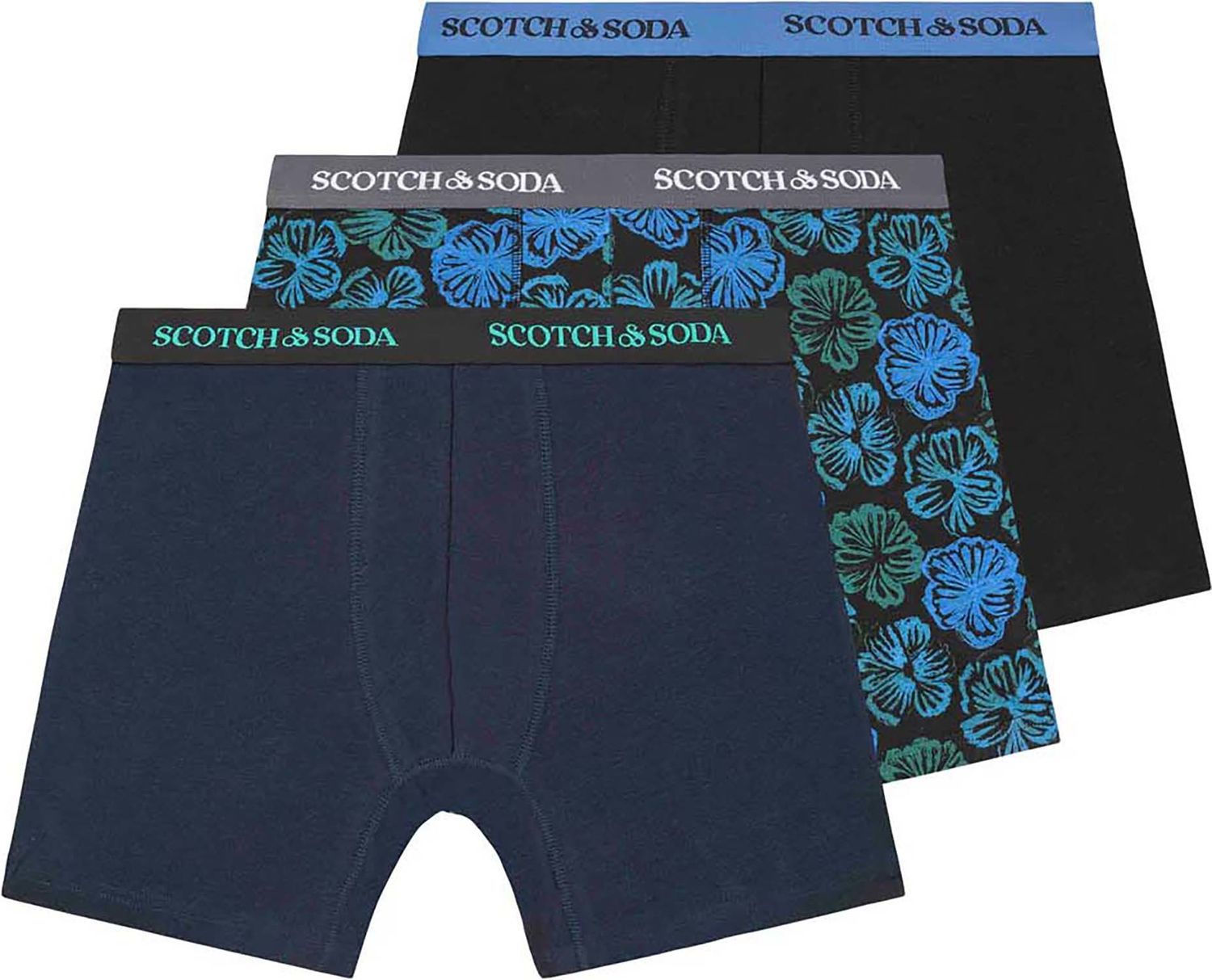 3PK MENS COTTON STRETCH BOXER BRIEF Blauw