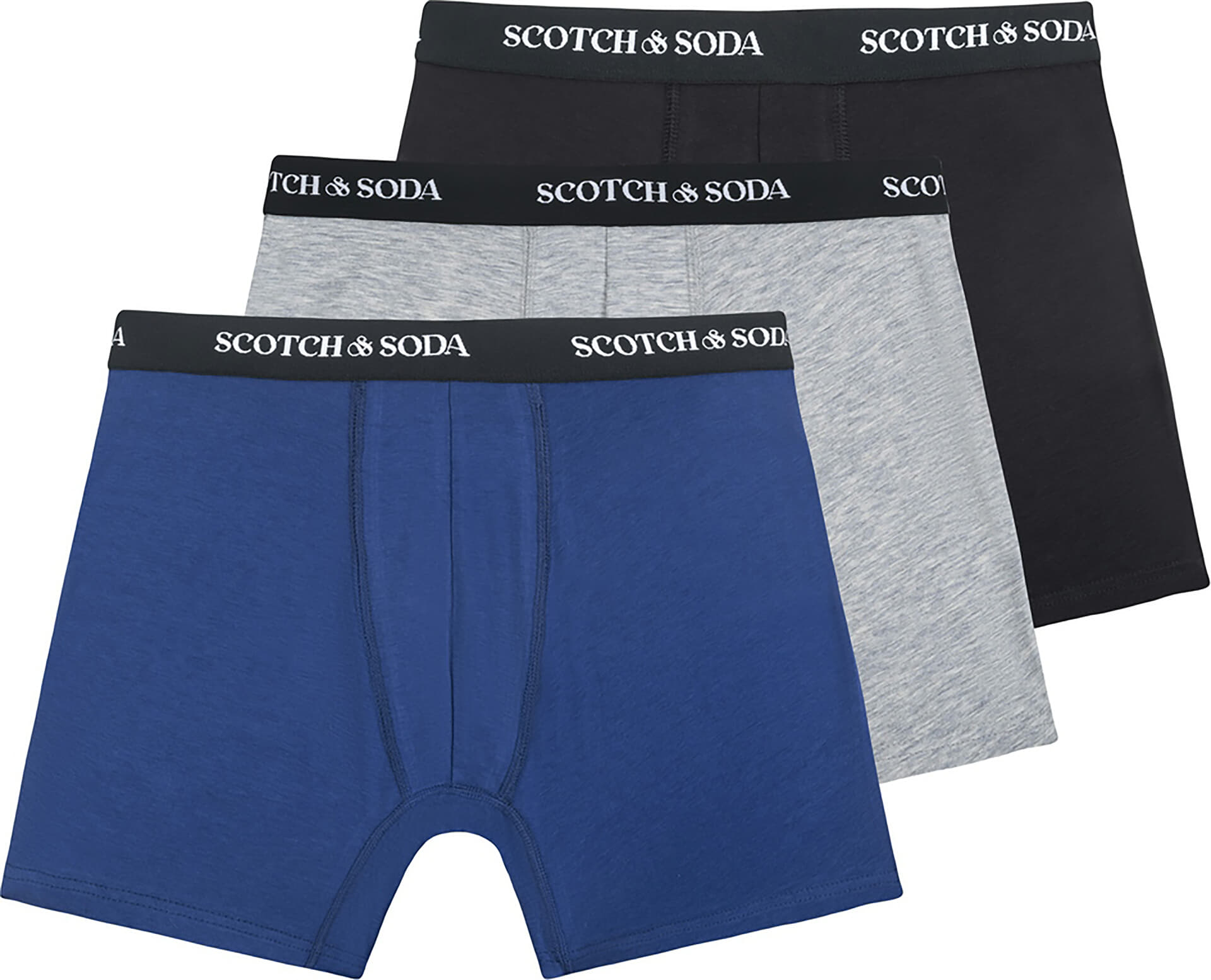 Scotch & Soda 3PK MENS SOLID COTTON STRETCH BOXER Indigo