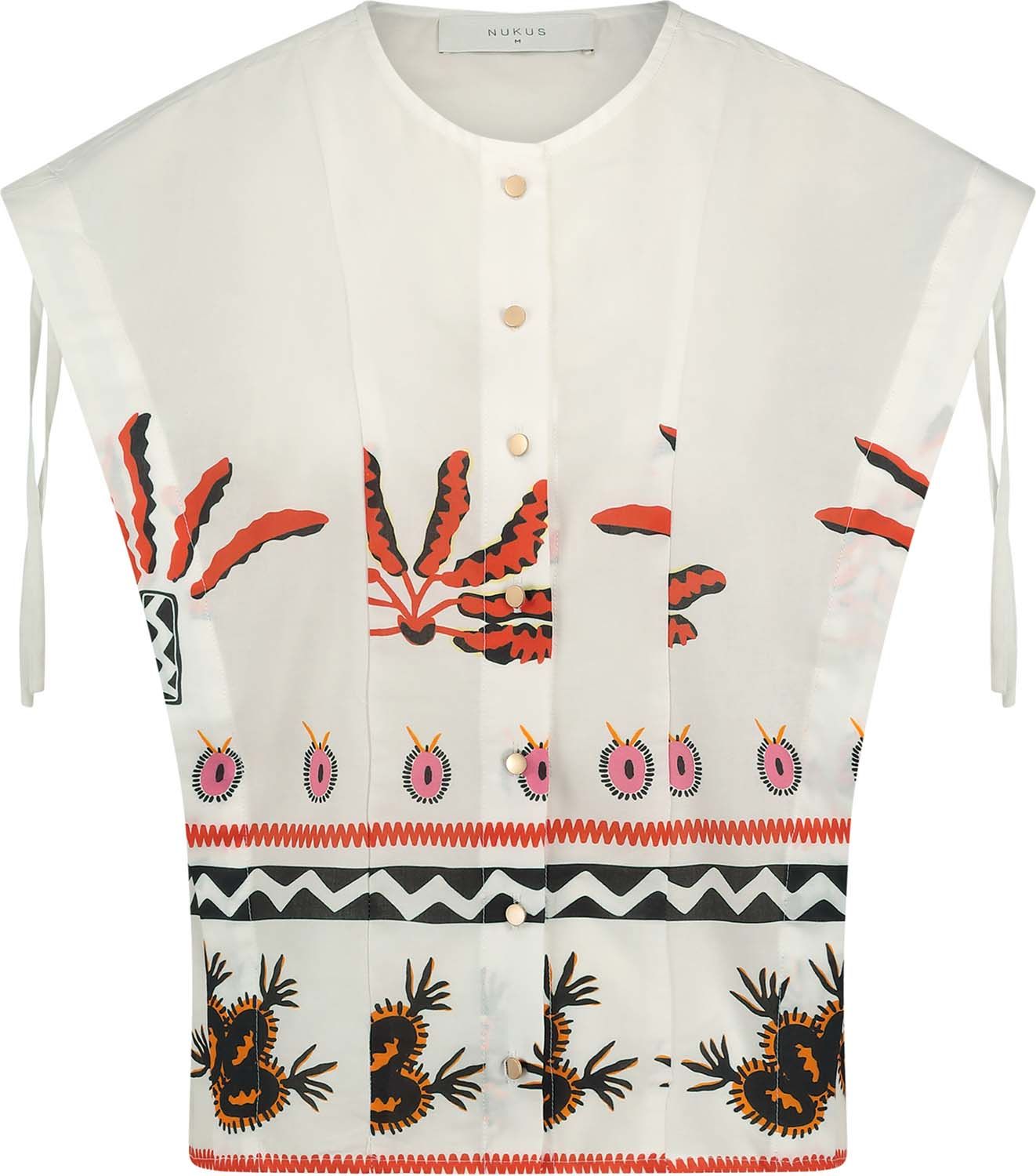 Nukus Top Olive Lena Wit