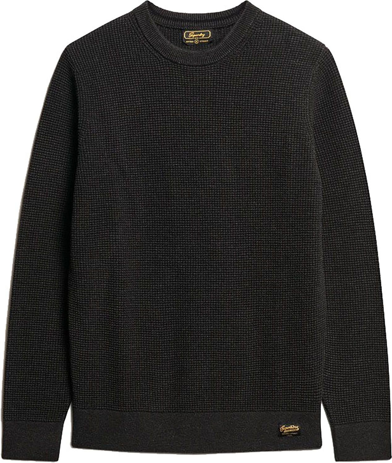 textured crew knit Zwart