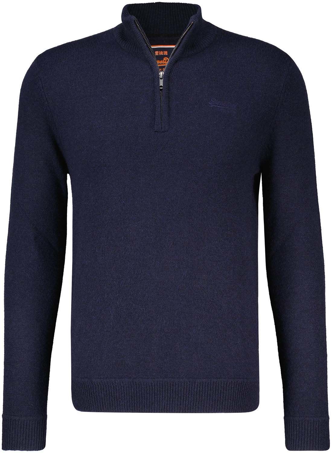 essential emb knit henley Blauw