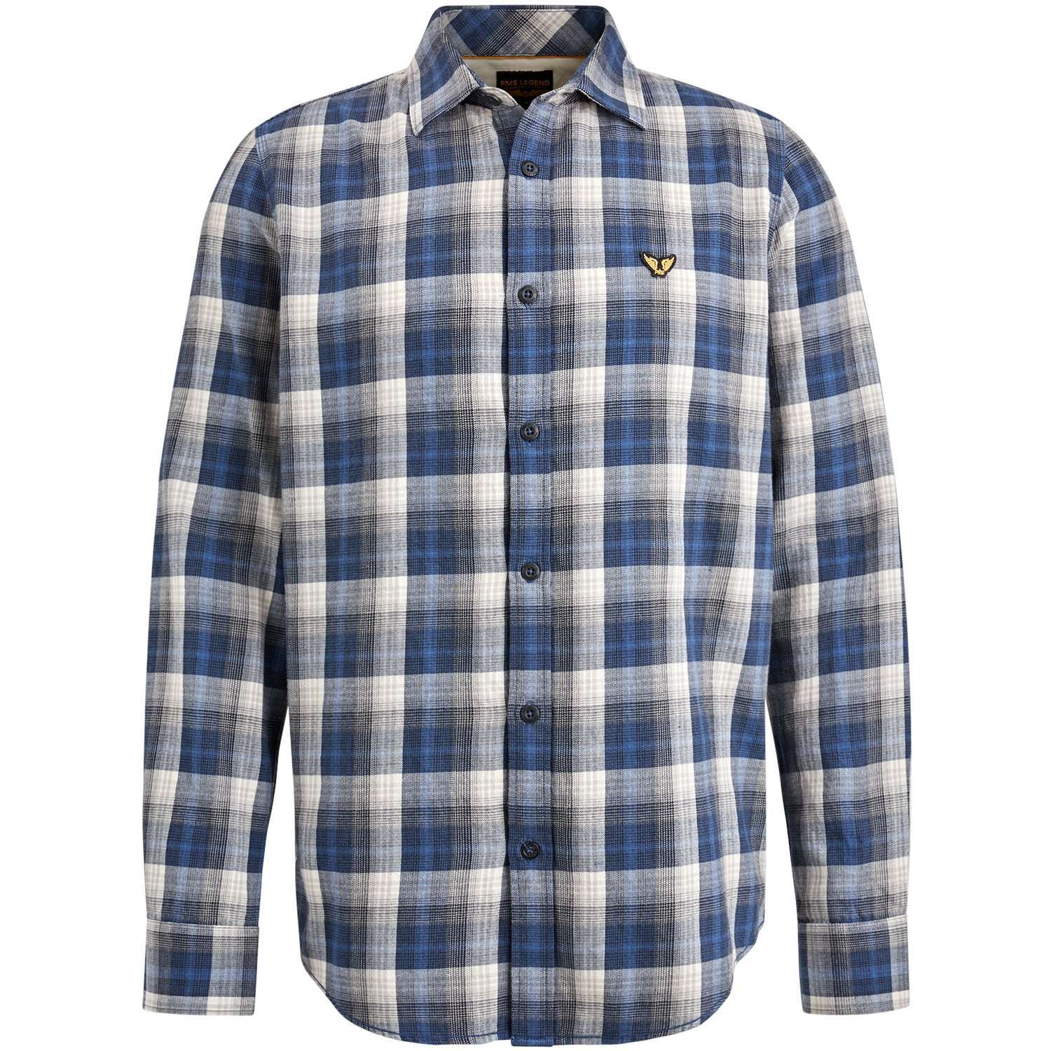 Pme Legend Overhemd Twill Yarndyed C Blauw