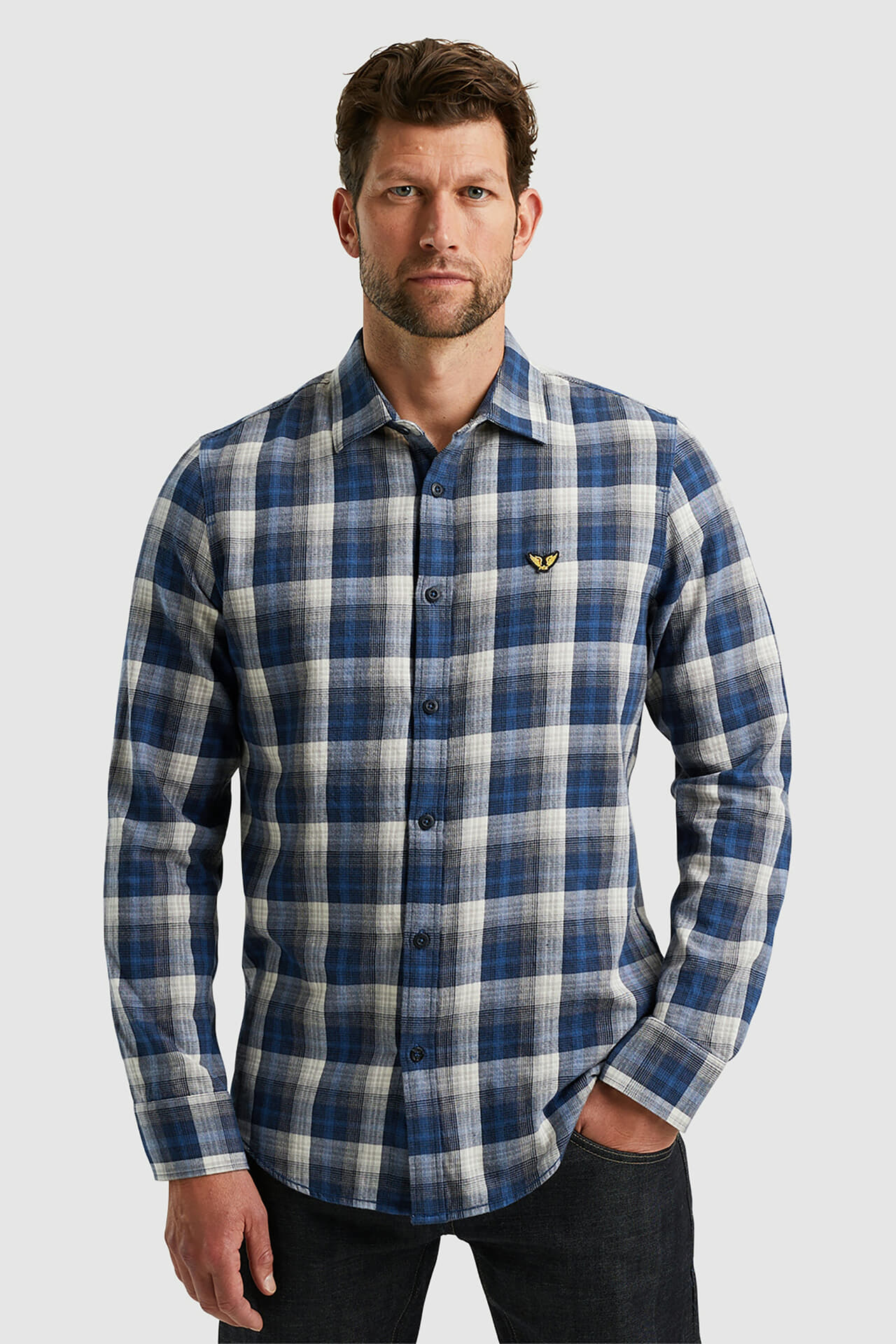 Pme Legend Overhemd Twill Yarndyed C Navy