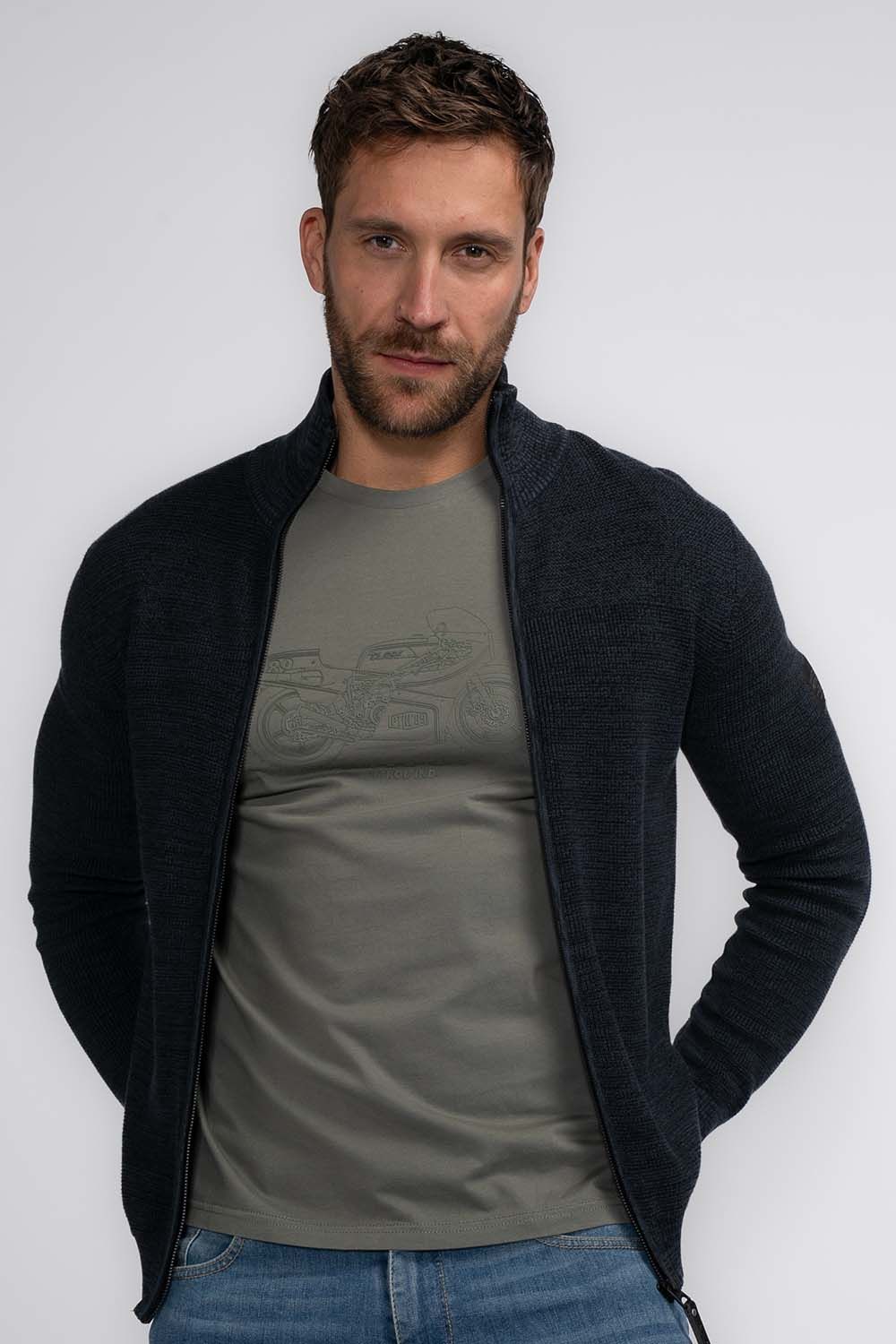 Petrol Vest Collar Blauw
