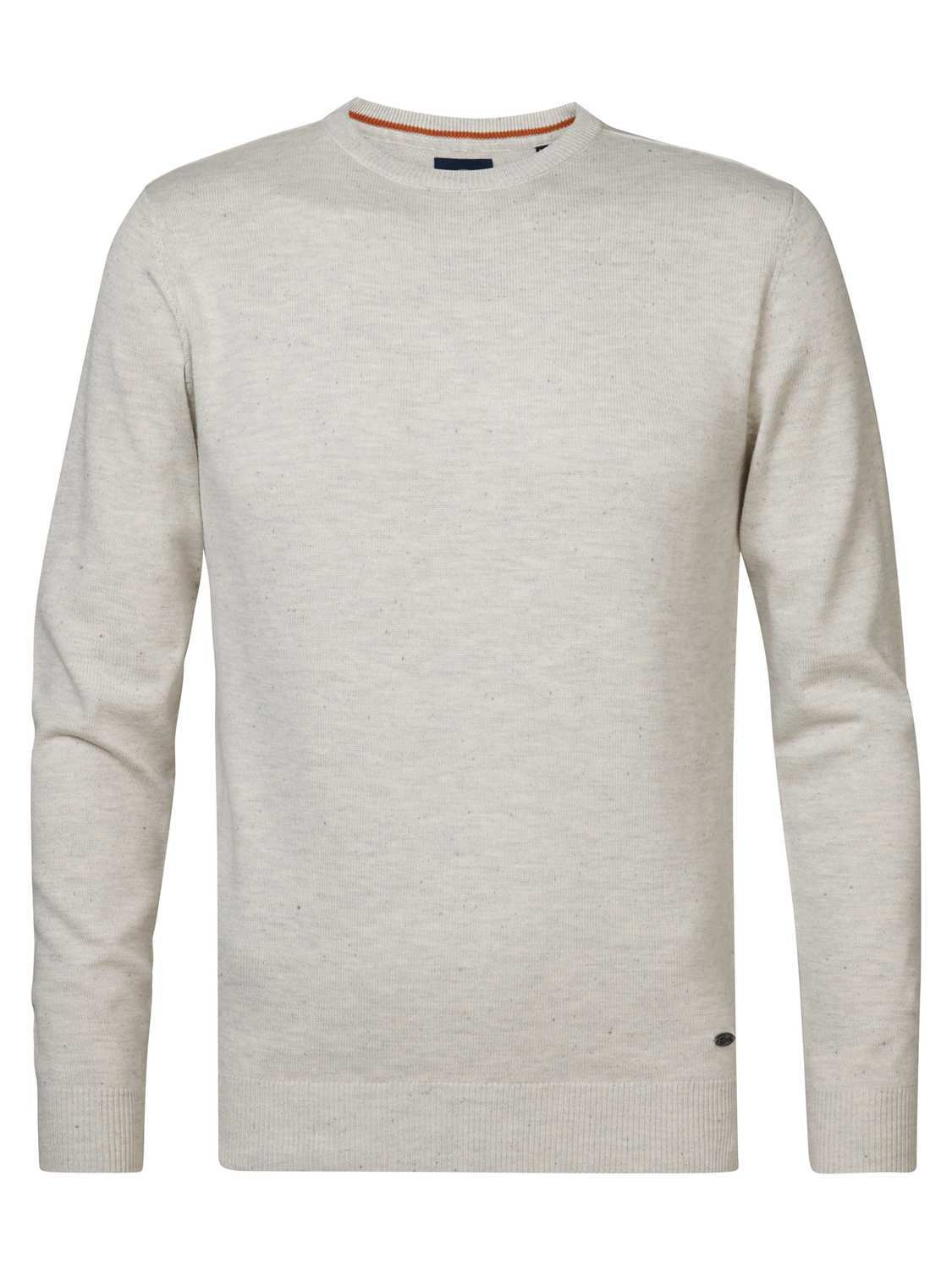 Petrol Trui Round Neck Basic Wit