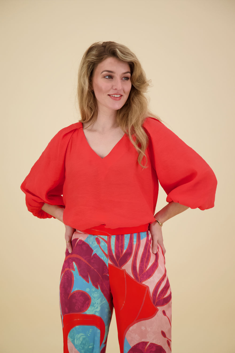 Label Dot Blouse Amalia Rood