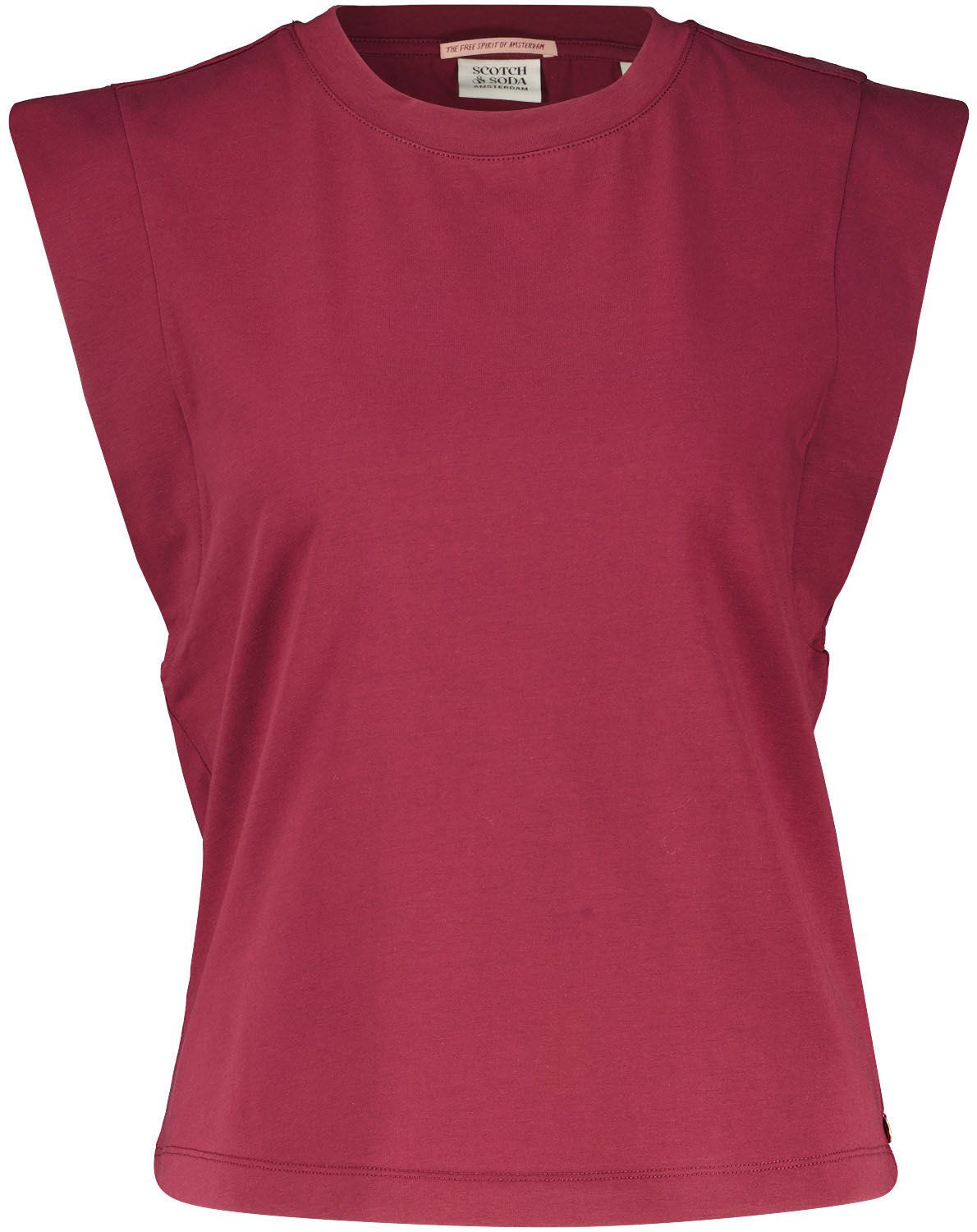 MERCERISED T-SHIRT WITH SHOULDER DE Rood