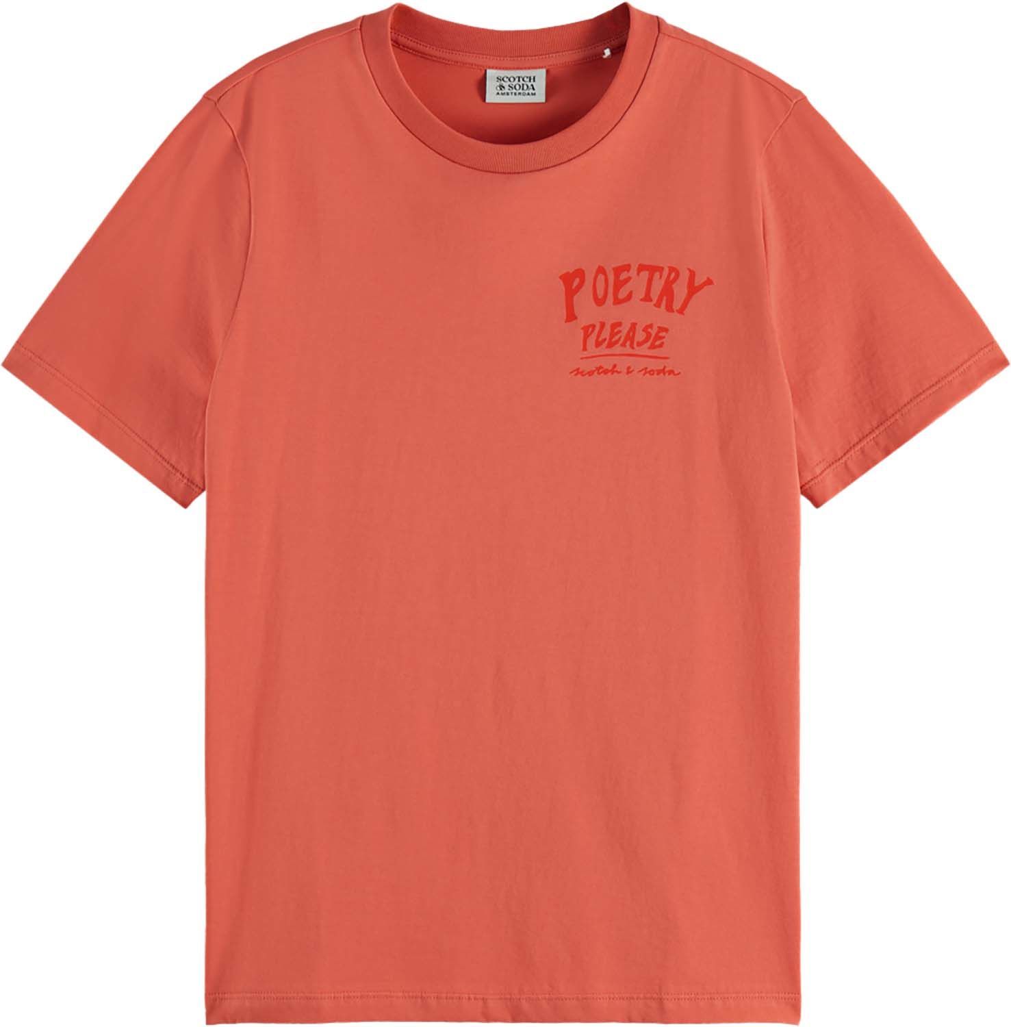 REGULAR FIT T-SHIRT WITH SMALL CHES Oranje