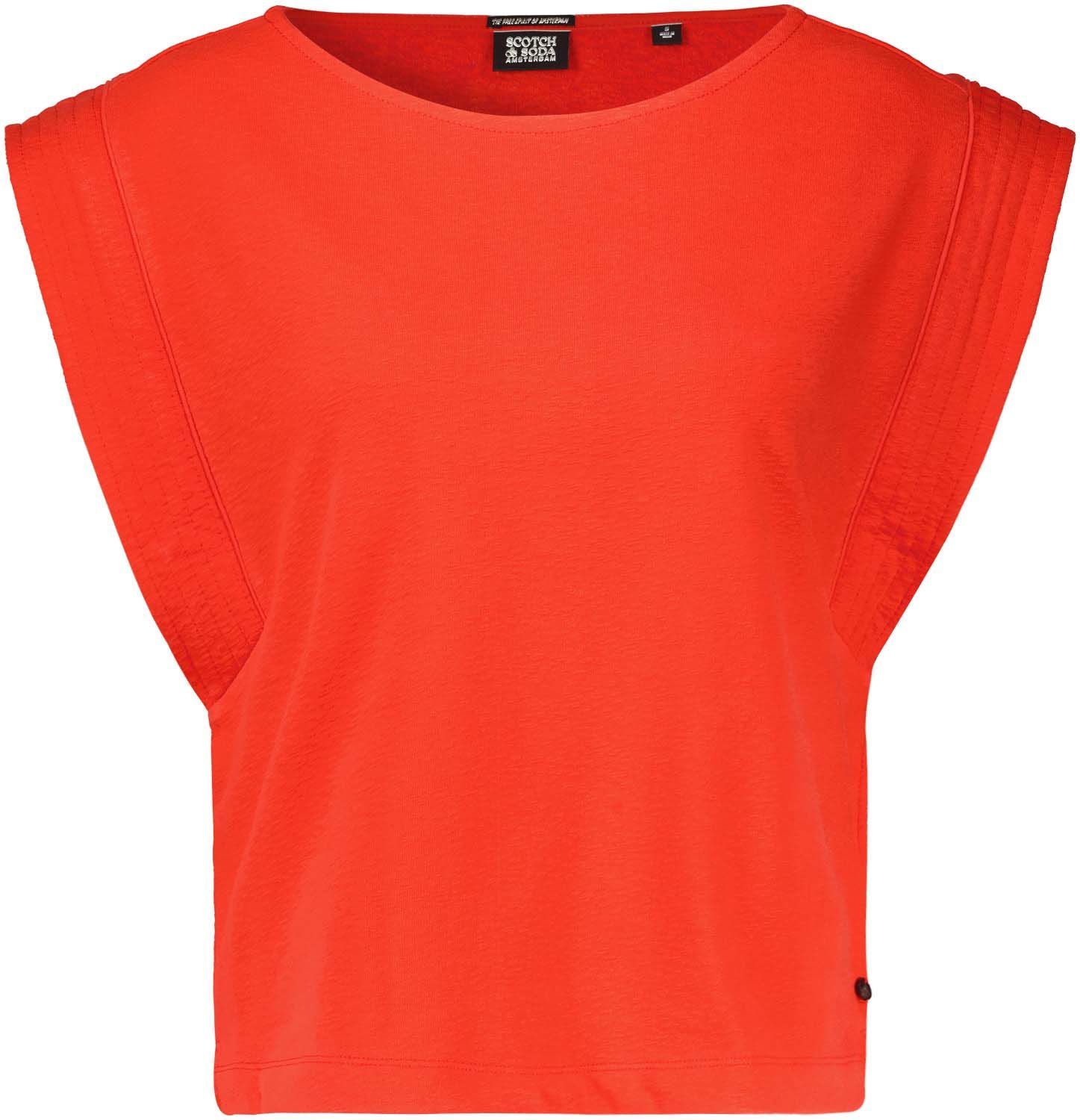 BOAT NECK T-SHIRT Rood