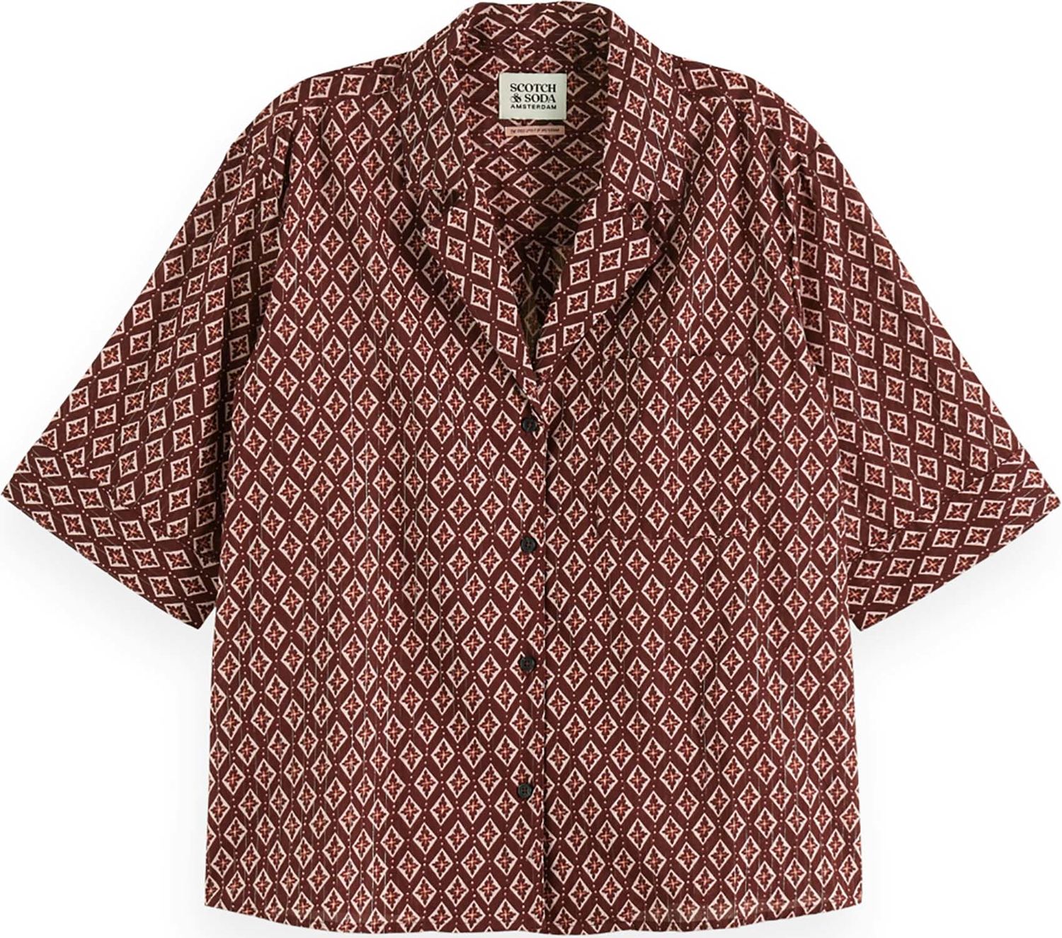 Scotch & Soda SS SHIRT LUREX PRINT Rood