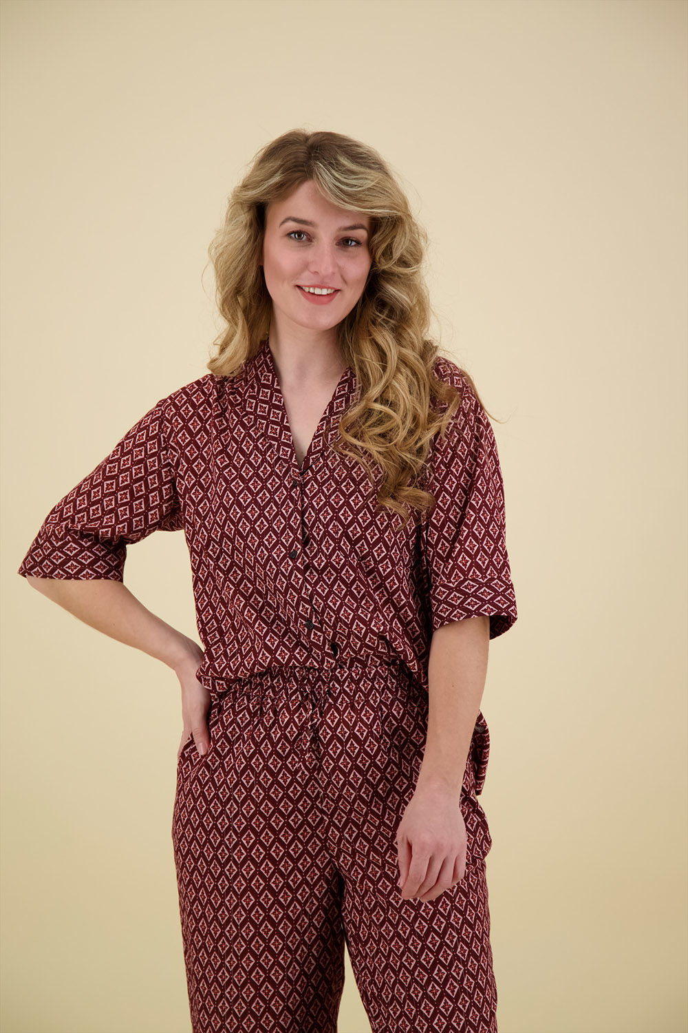 Scotch & Soda SS SHIRT LUREX PRINT Rood