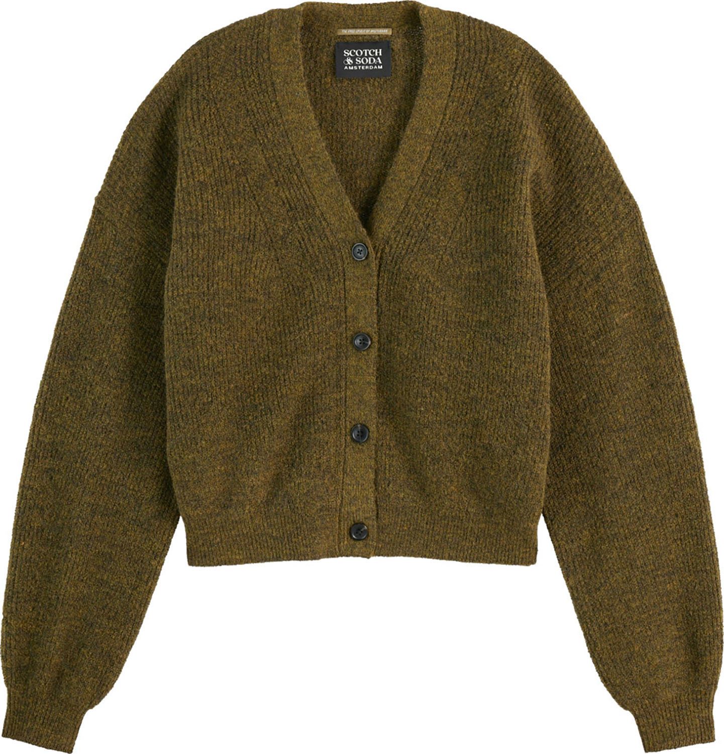 FUZZY RELAXED CARDIGAN Groen