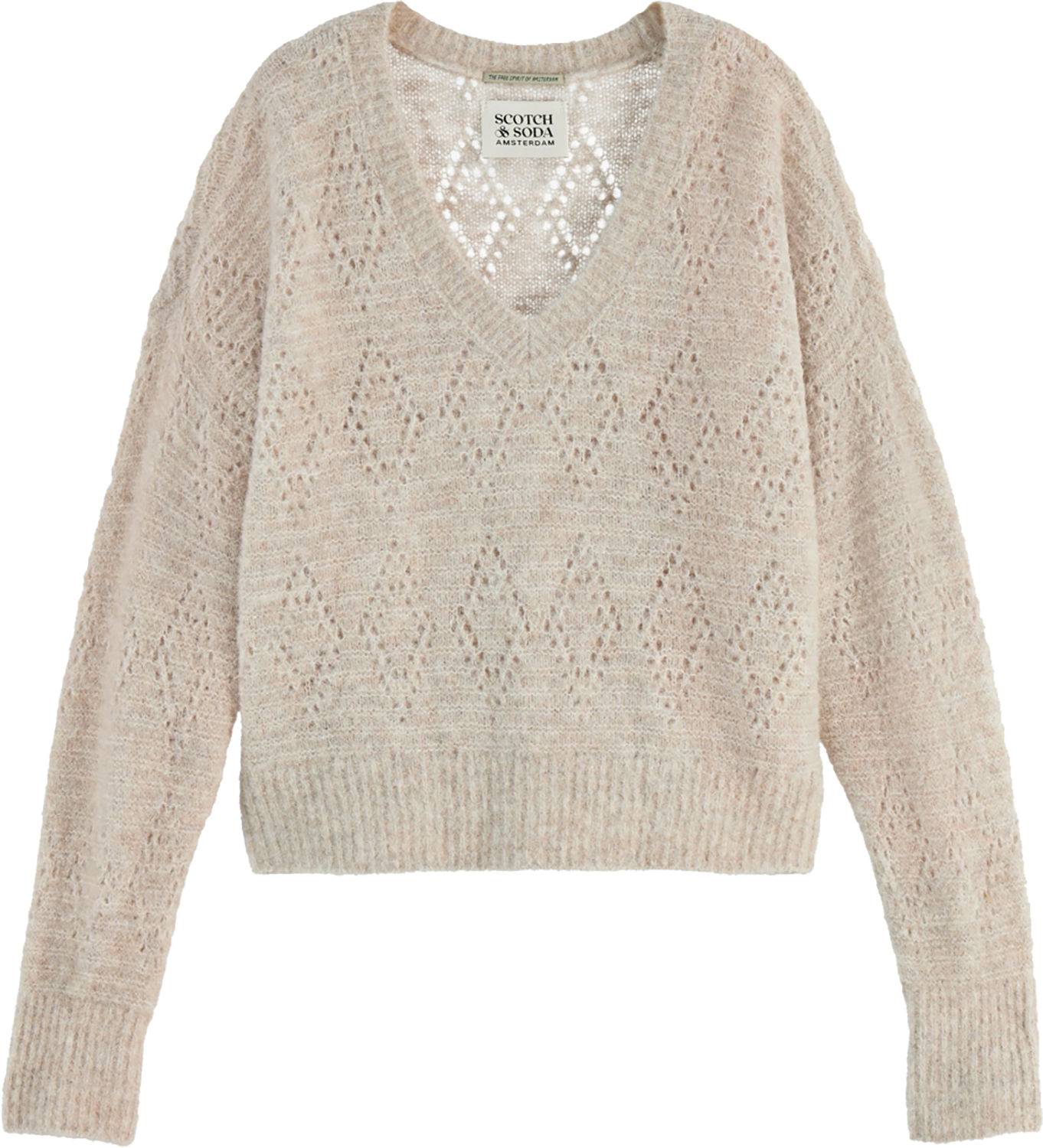 Scotch & Soda Pullover Boucl V-neck Beige