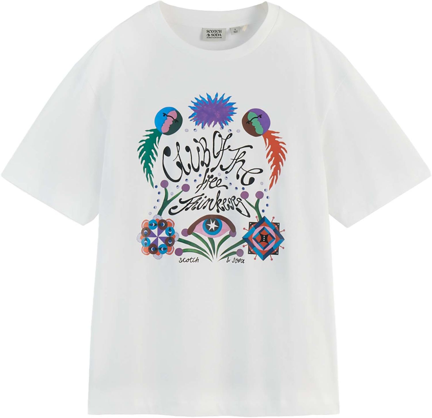 Scotch & Soda CHEST ARTWORK LOOSE FIT T-SHIRT  Wit