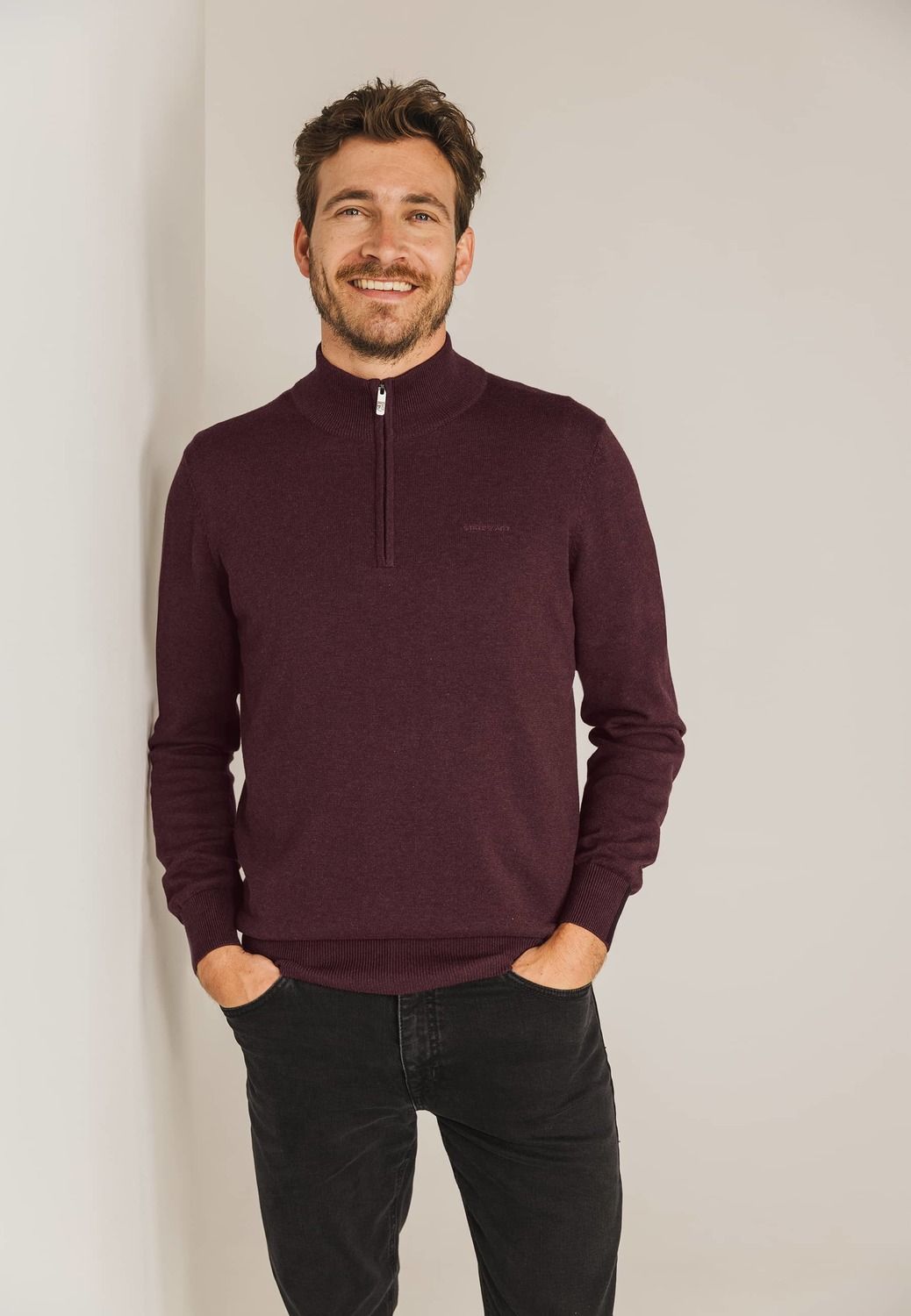 Pullover Sportzip Pl Rood