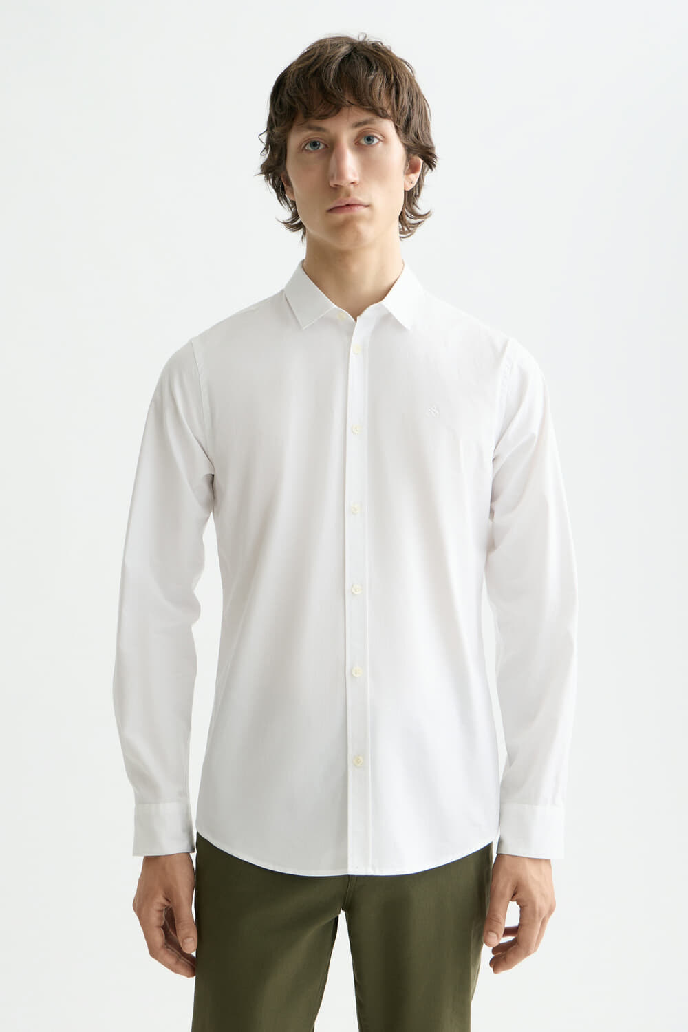 Scotch & Soda Overhemd Core Poplin Wit