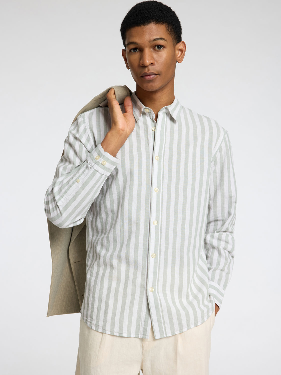Selected Homme Overhemd Slim-Sun Groen