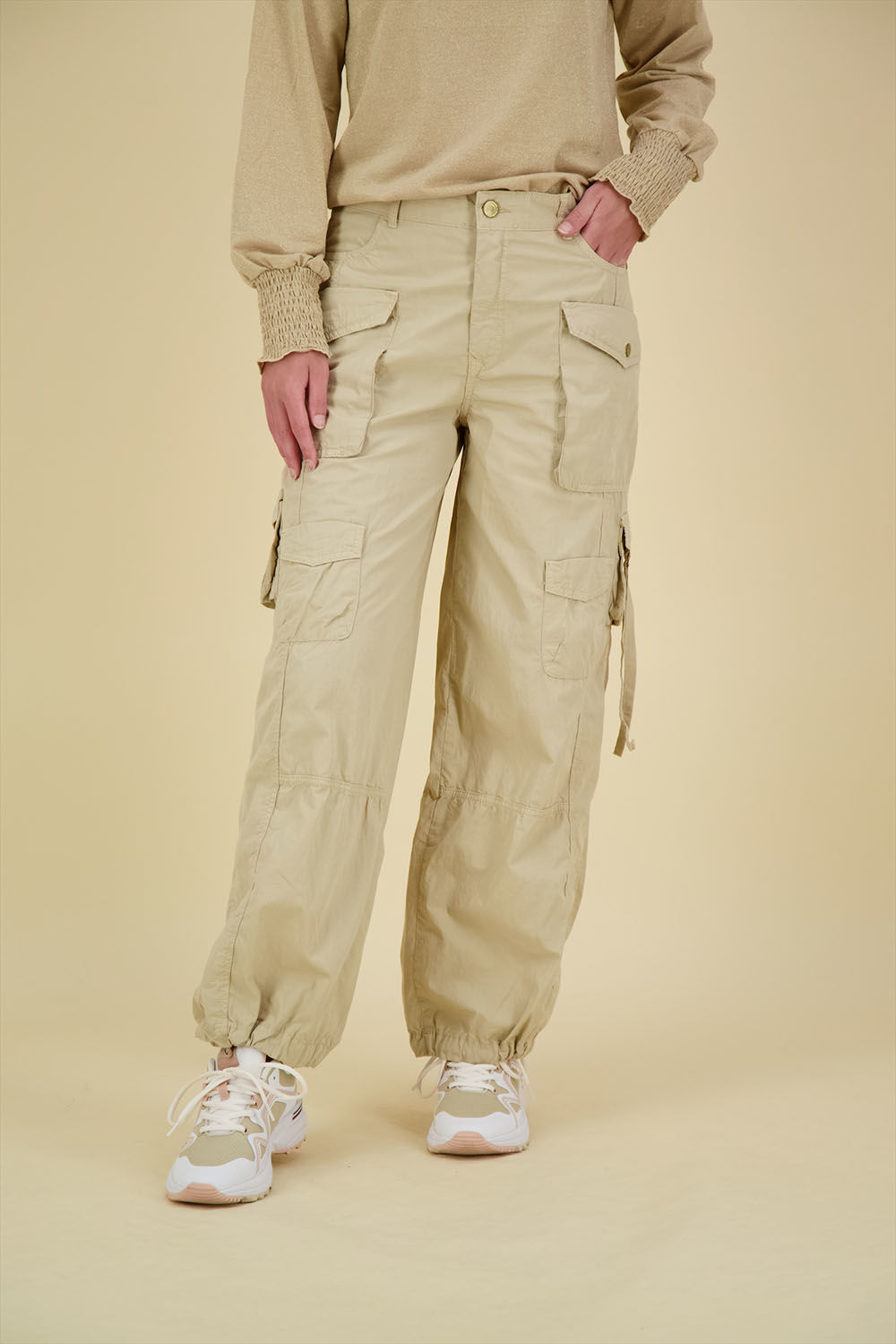 Summum Cargobroek lt Crispy Plain Weave Beige