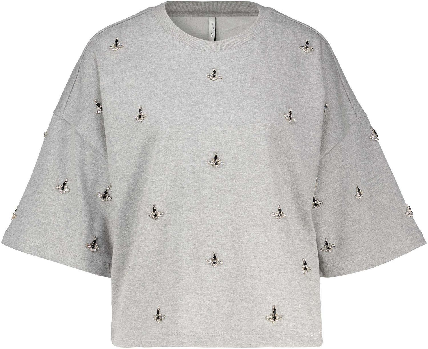 Sweatshirt Boxy Embellished Grijs