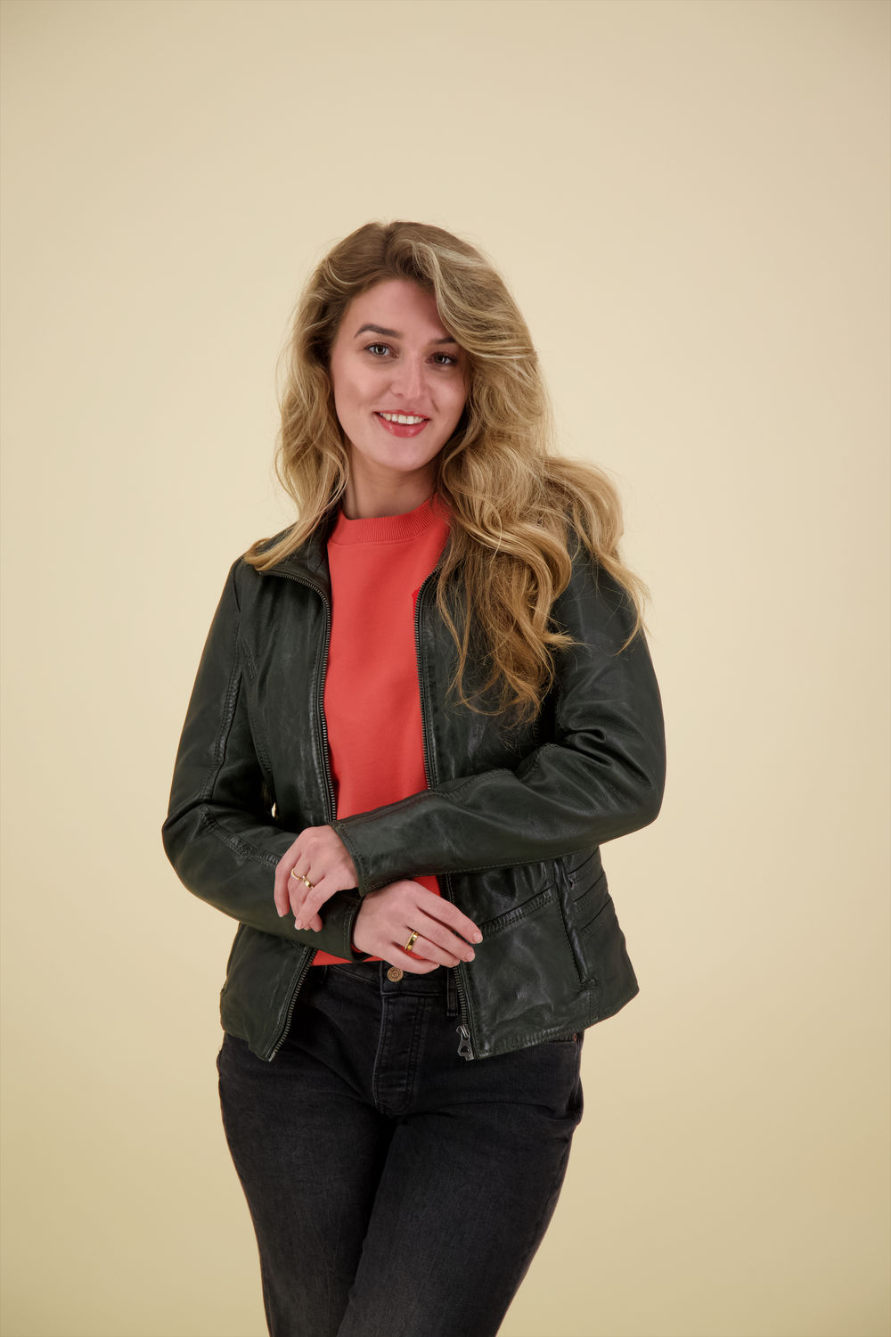 Gipsy Leren Jas Wany Kort Groen