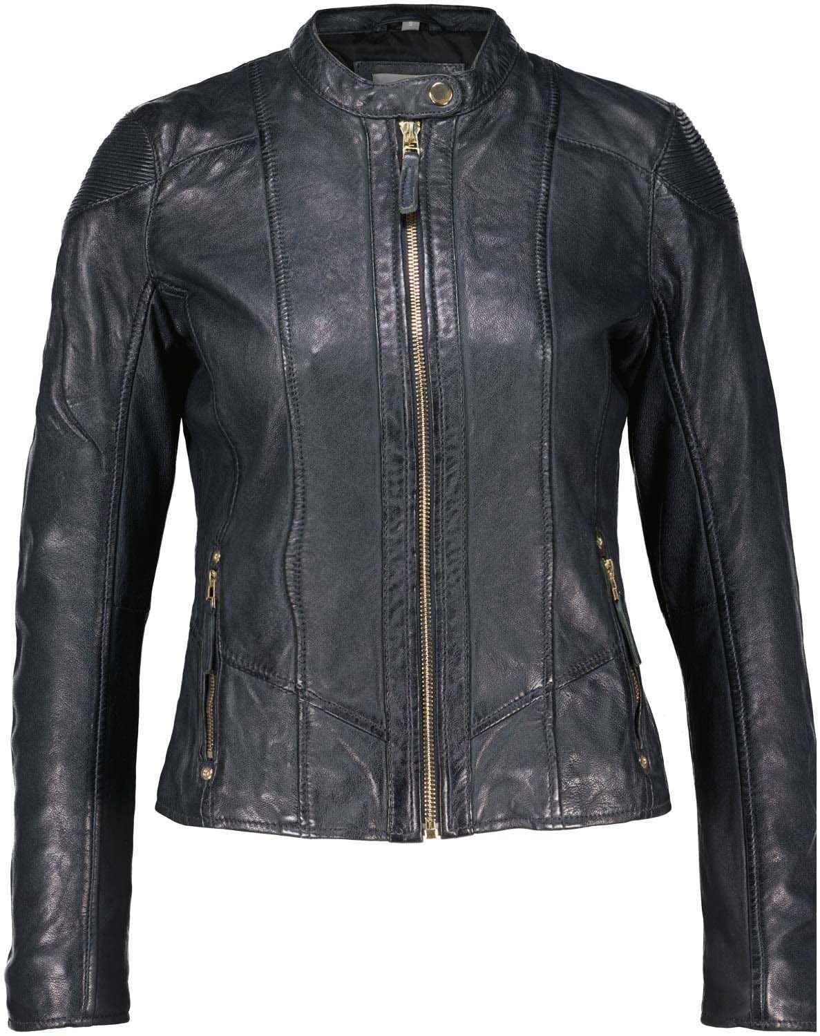 Leren Bikerjas Fjella Blauw