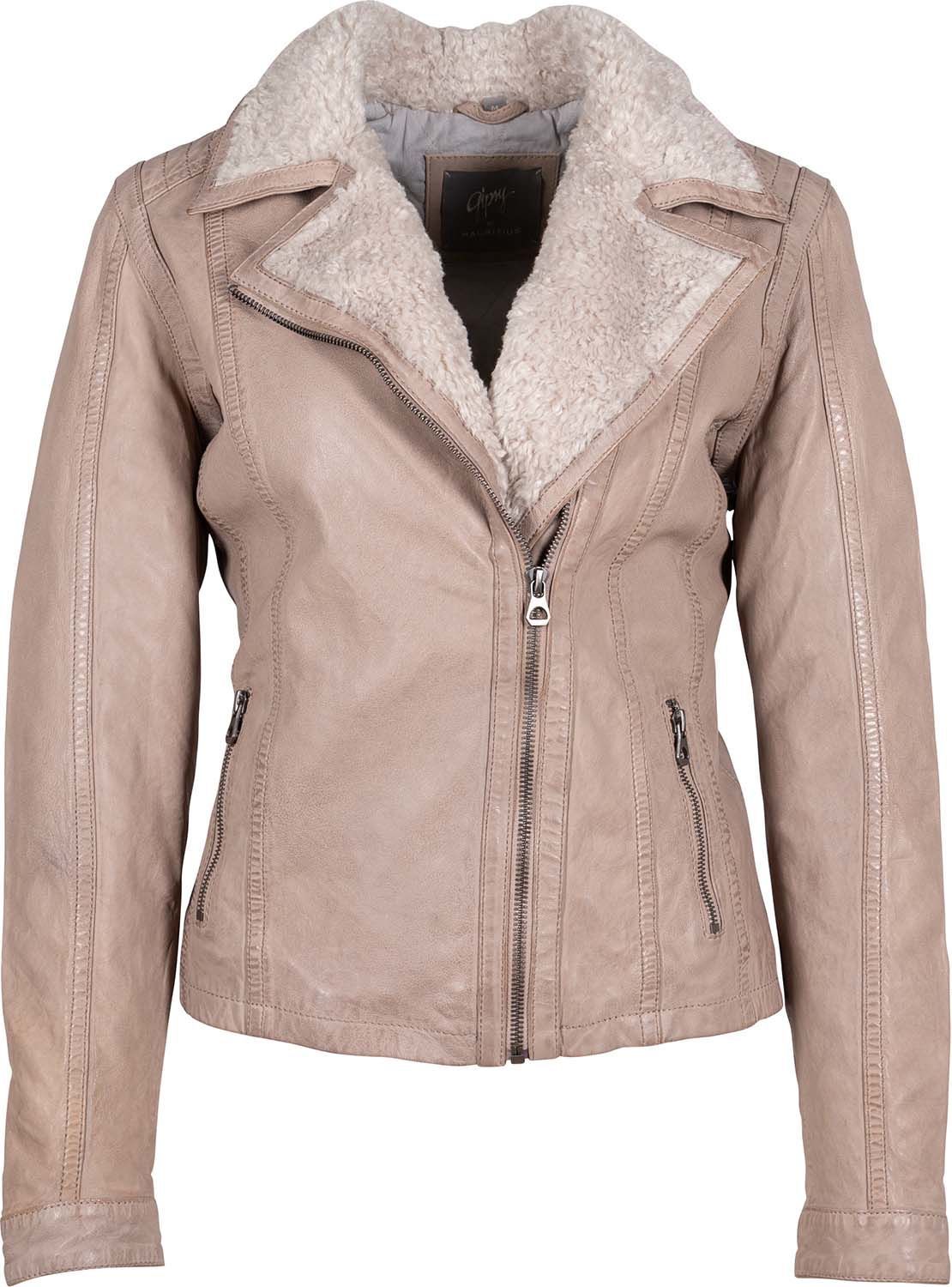 Leren Jas Jolanda  Beige