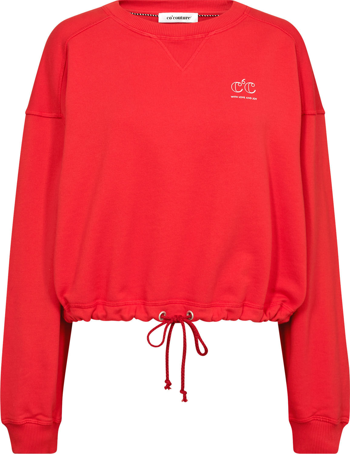 Co'couture clean crop tie sweat Rood