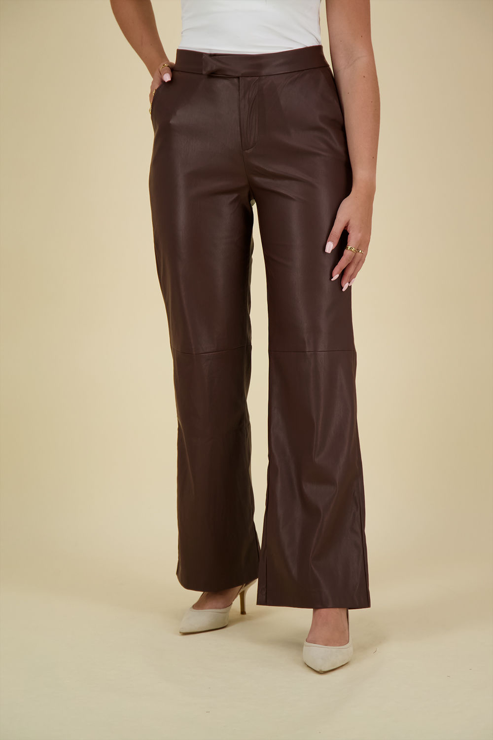Esqualo Pantalon Vegan Leather Bruin