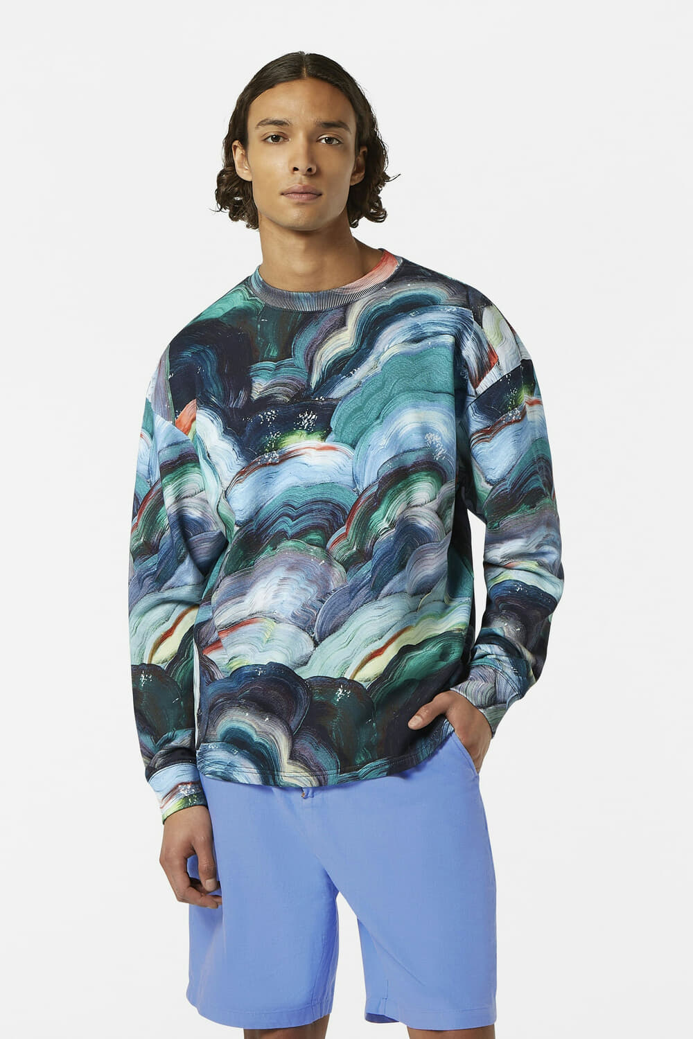 Scotch & Soda Sweater Digital AOP Indigo
