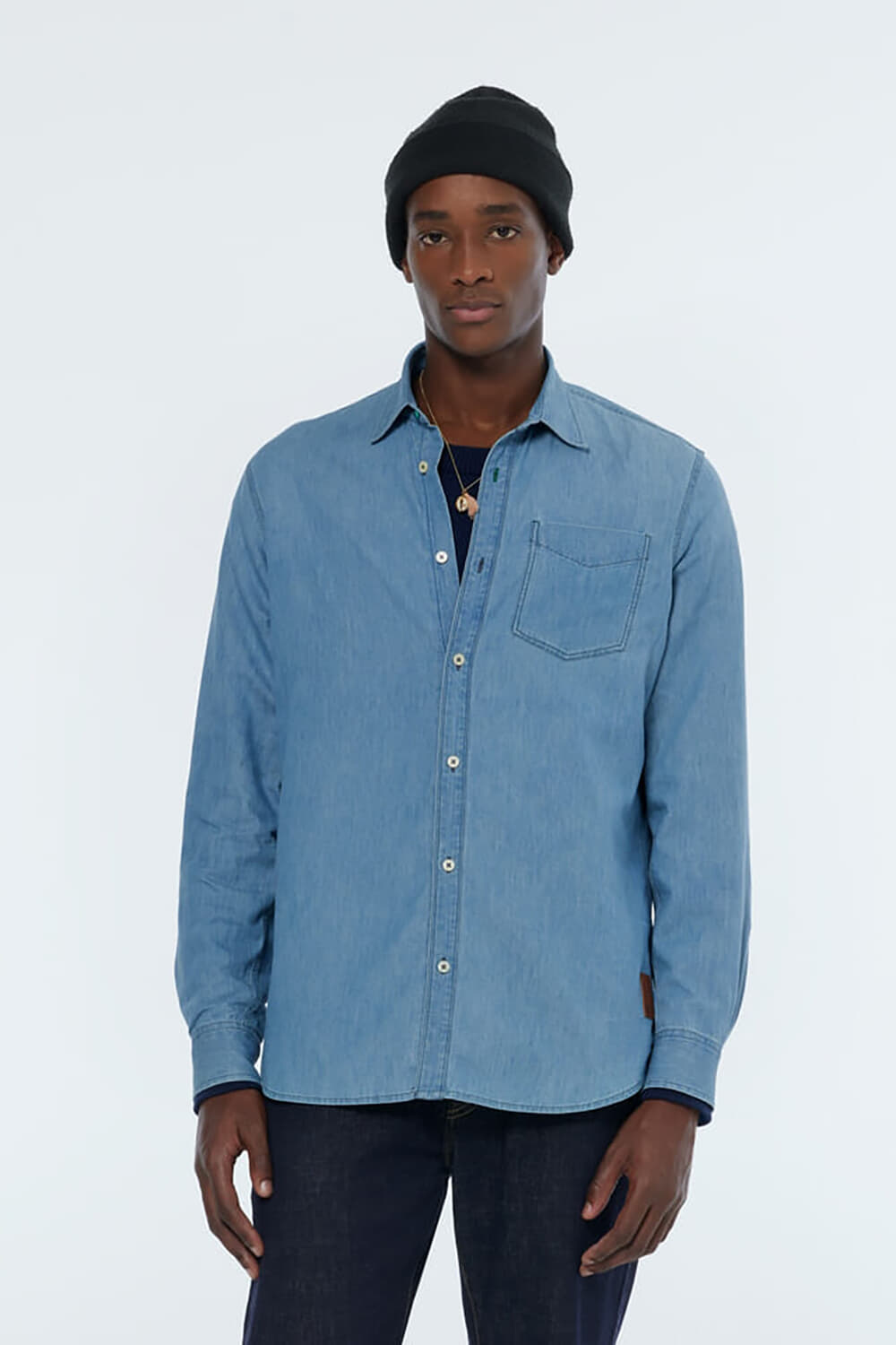 Scotch & Soda Overhemd Denim Indigo