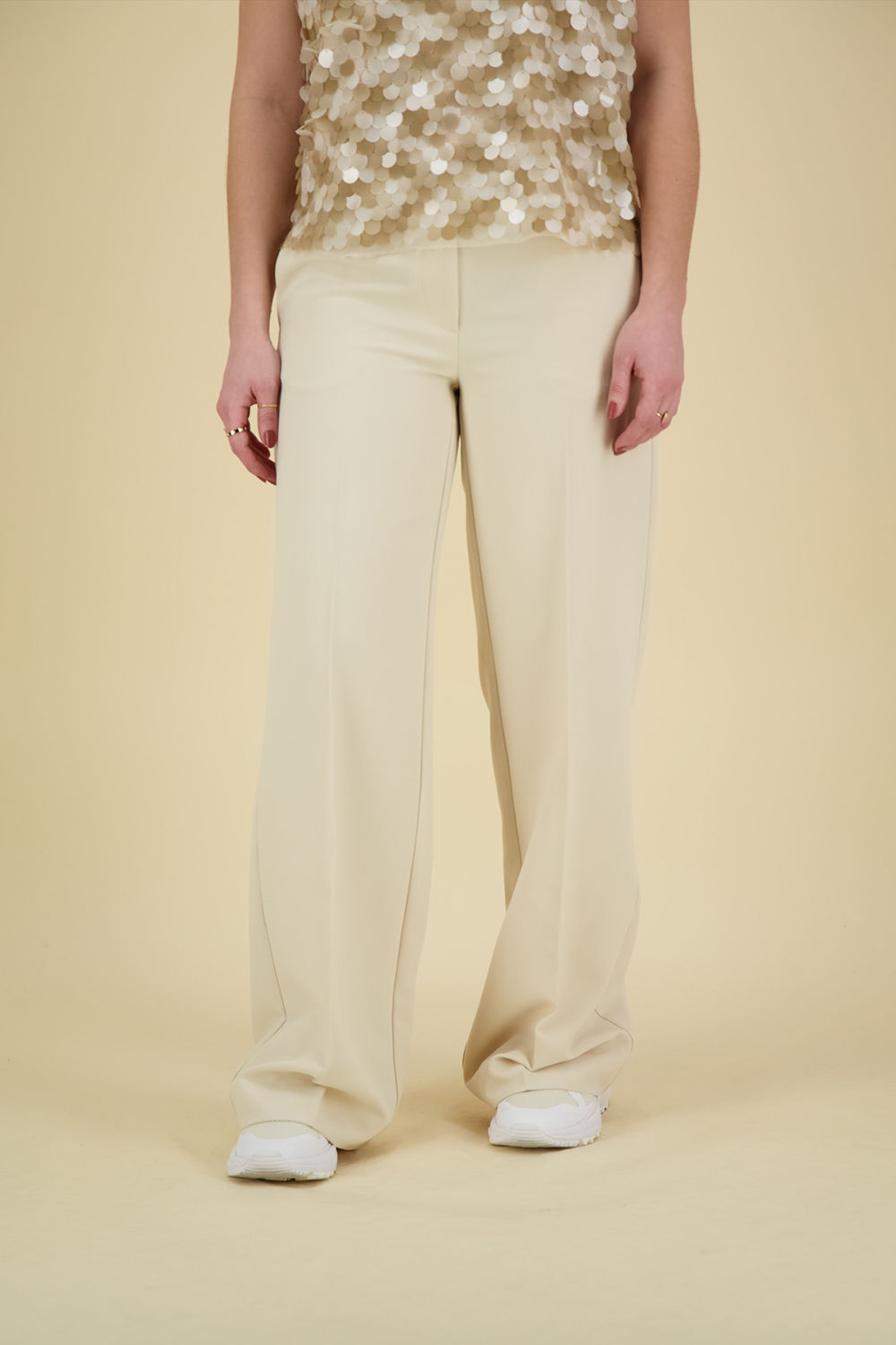 Co'couture Pantalon Vola long Beige