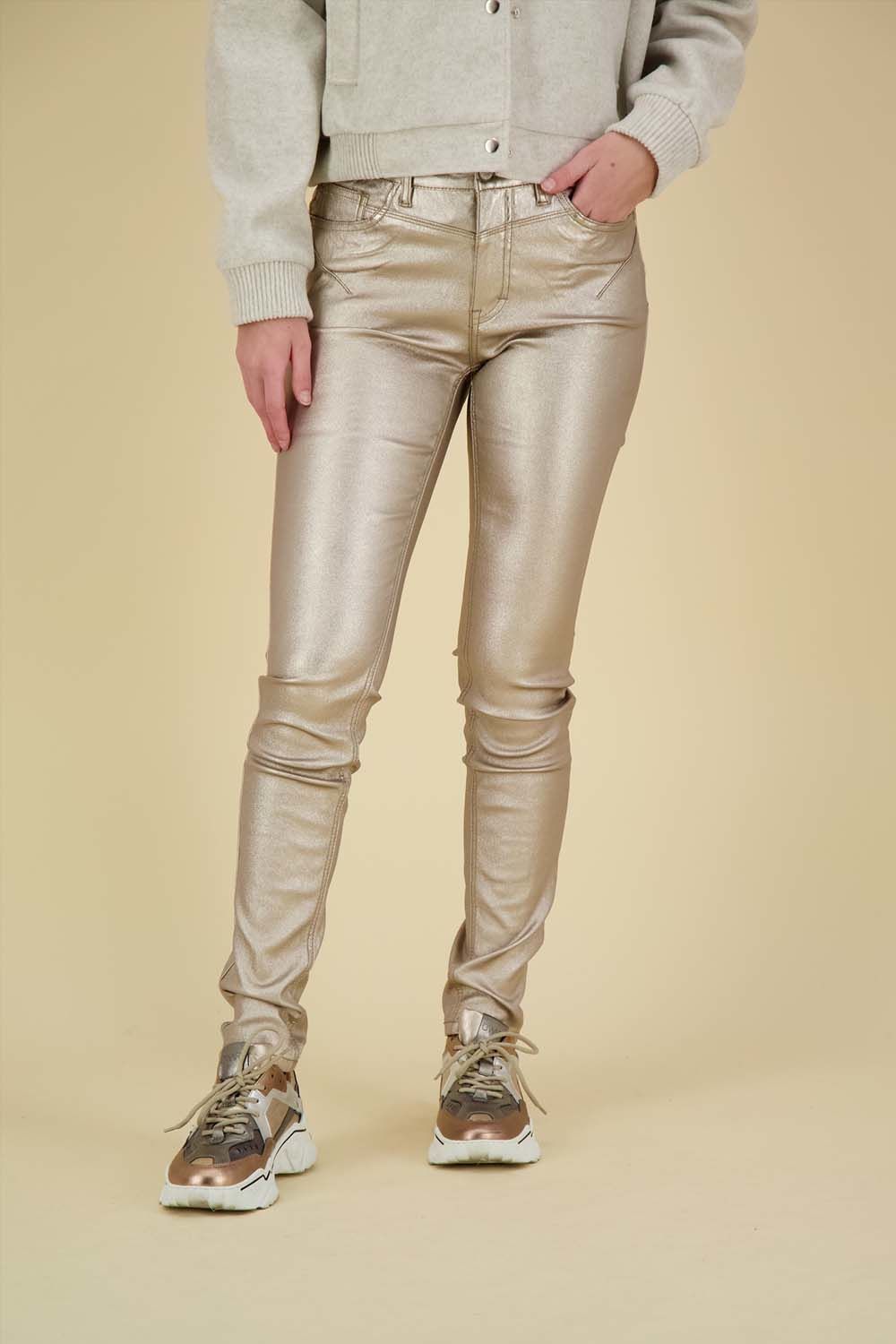Geisha Jeans Coated Geel