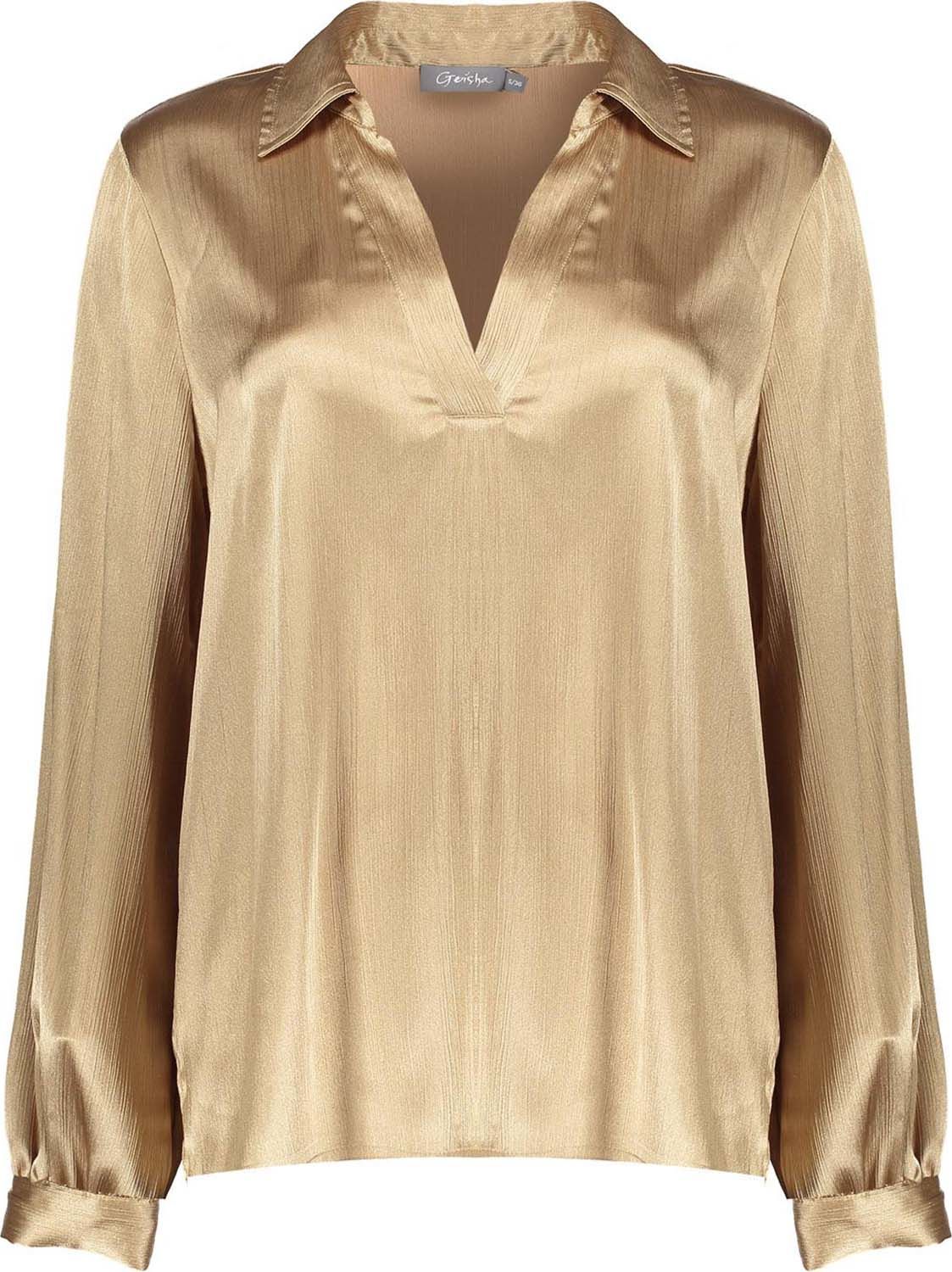 Geisha Blouse satin Bruin
