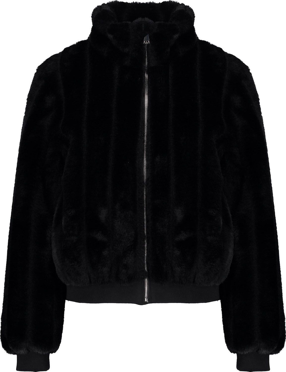 Teddy Jas in fur vertical ''stripe'' Zwart