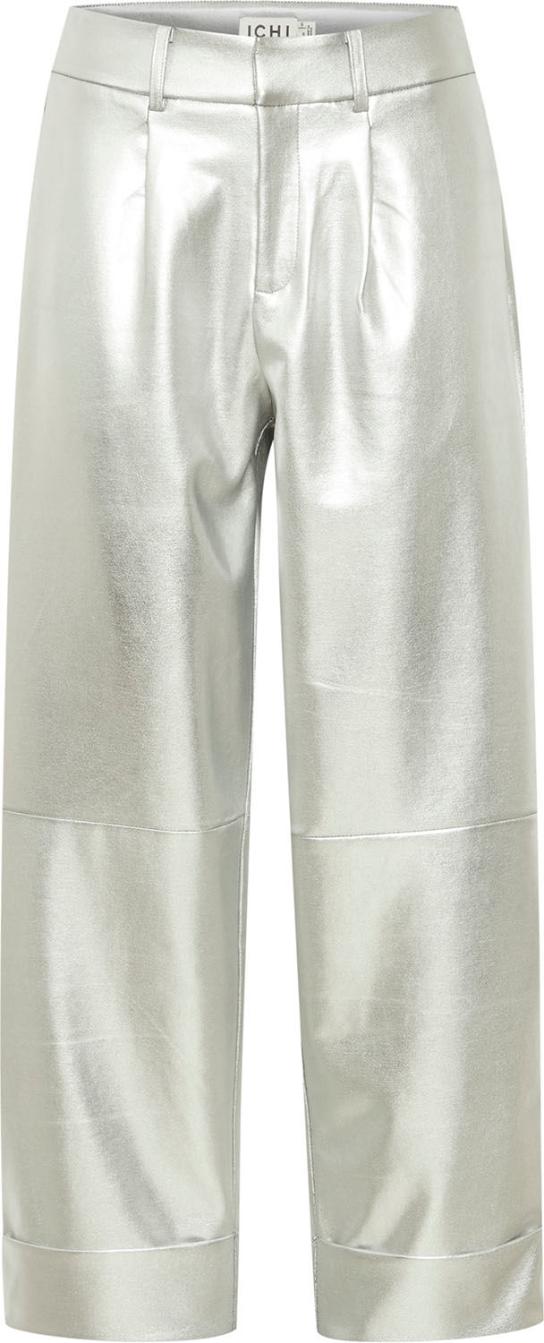 Ichi Pantalon Kate Metallic Grijs