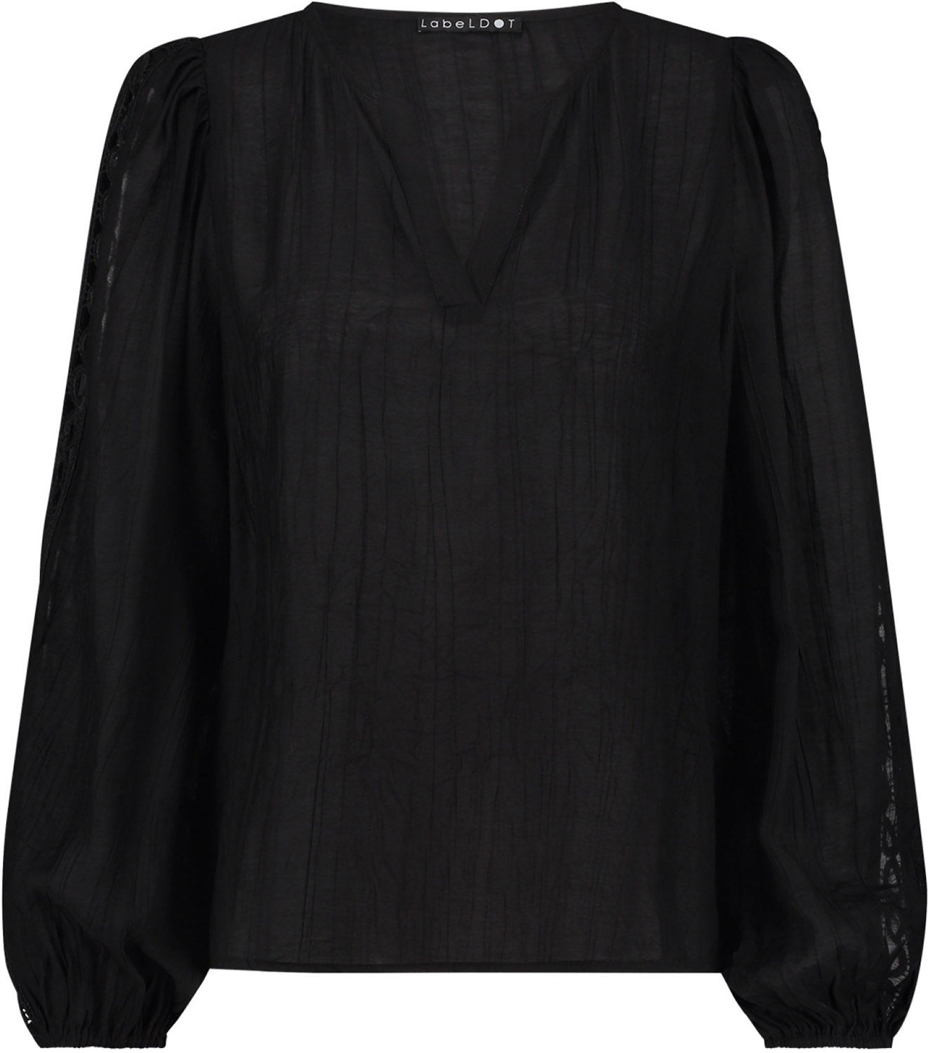 Label Dot Top LS Amber Zwart