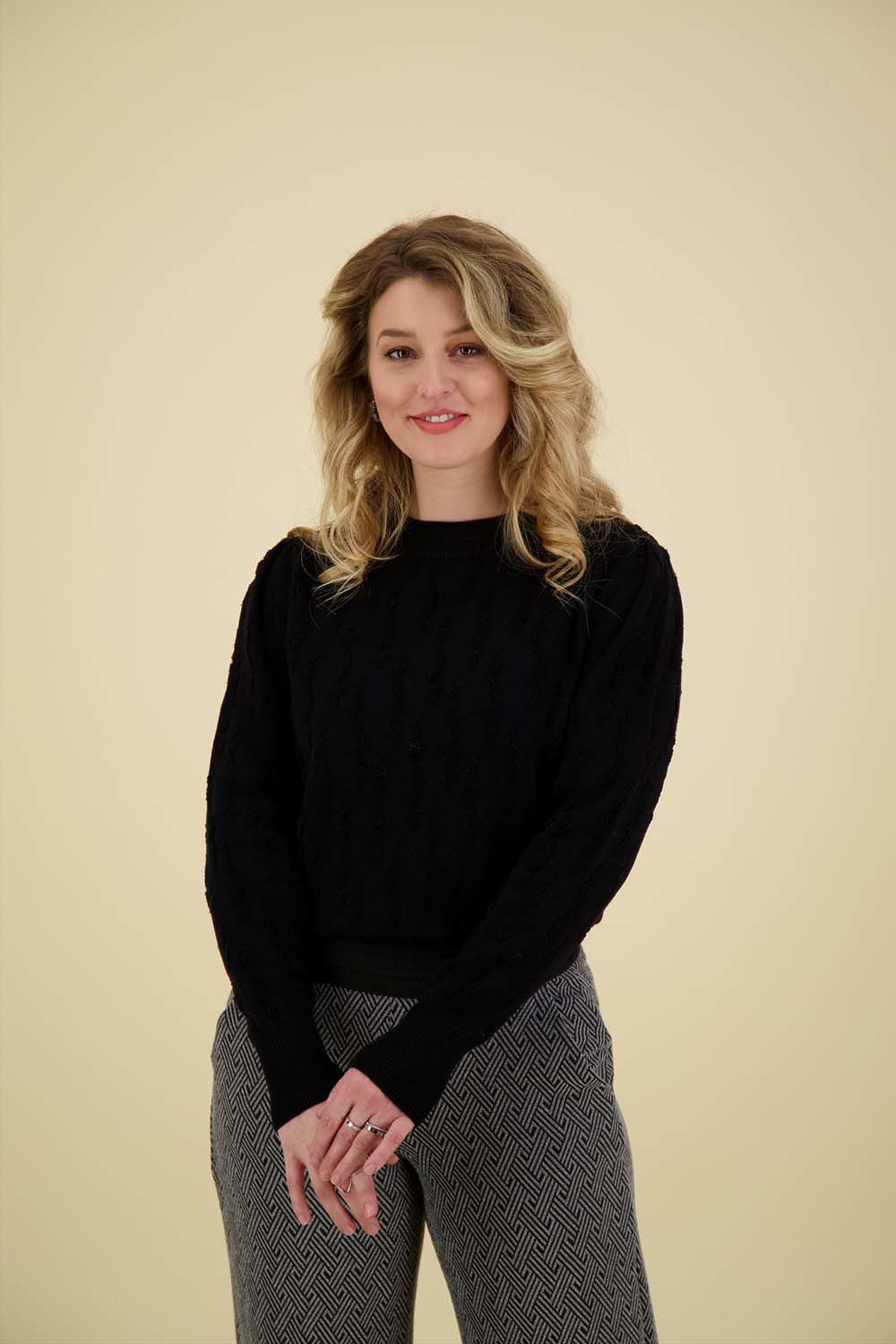 Poools sweater relief Zwart