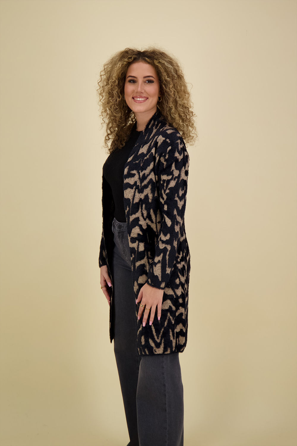 Rino & Pelle Lang Vest Negien Zwart