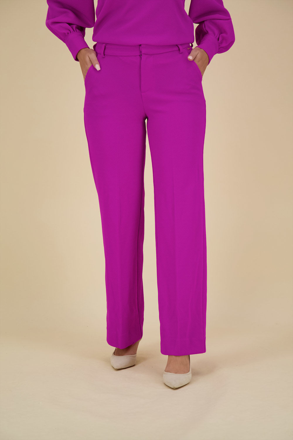 Pom Amsterdam Pantalon Wide Leg Cactus Paars