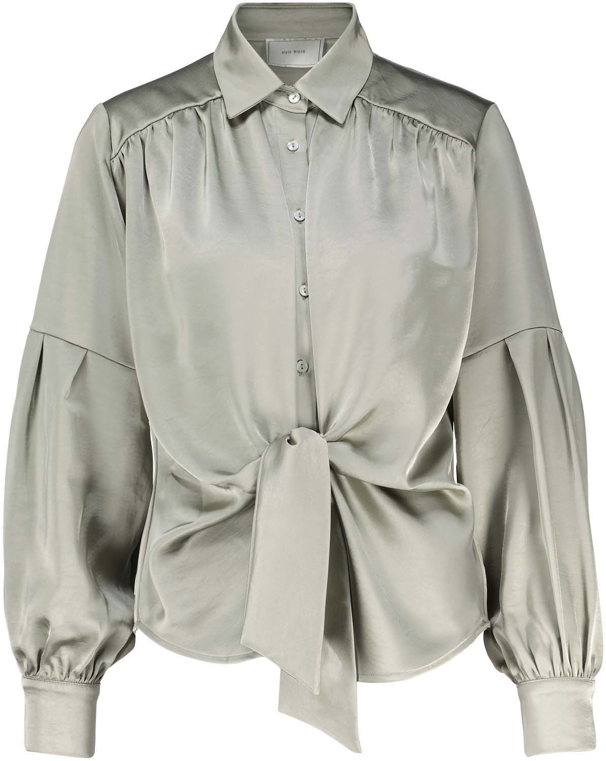 naja satin shirt Groen