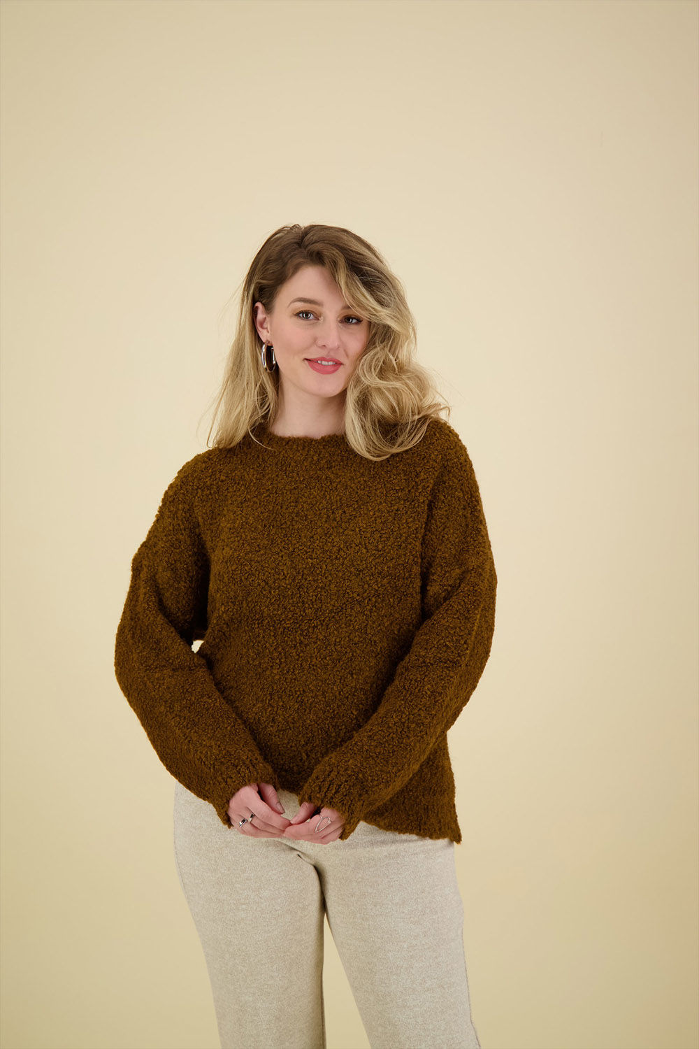 In Shape Pullover Maribel Bouclé Bruin